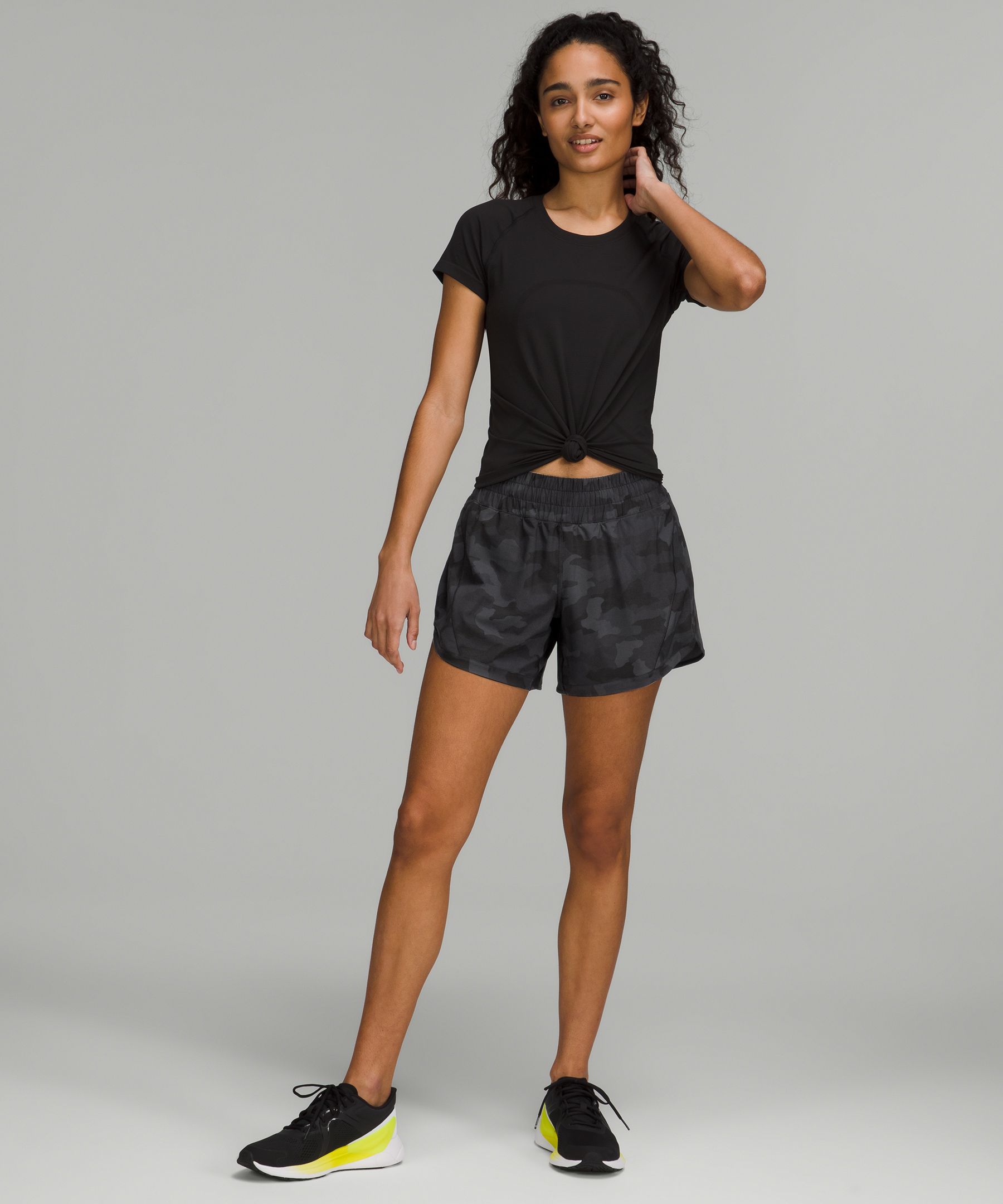 Lululemon Track That Mid-rise Lined Shorts 5" In Heritage 365 Camo Deep Coal