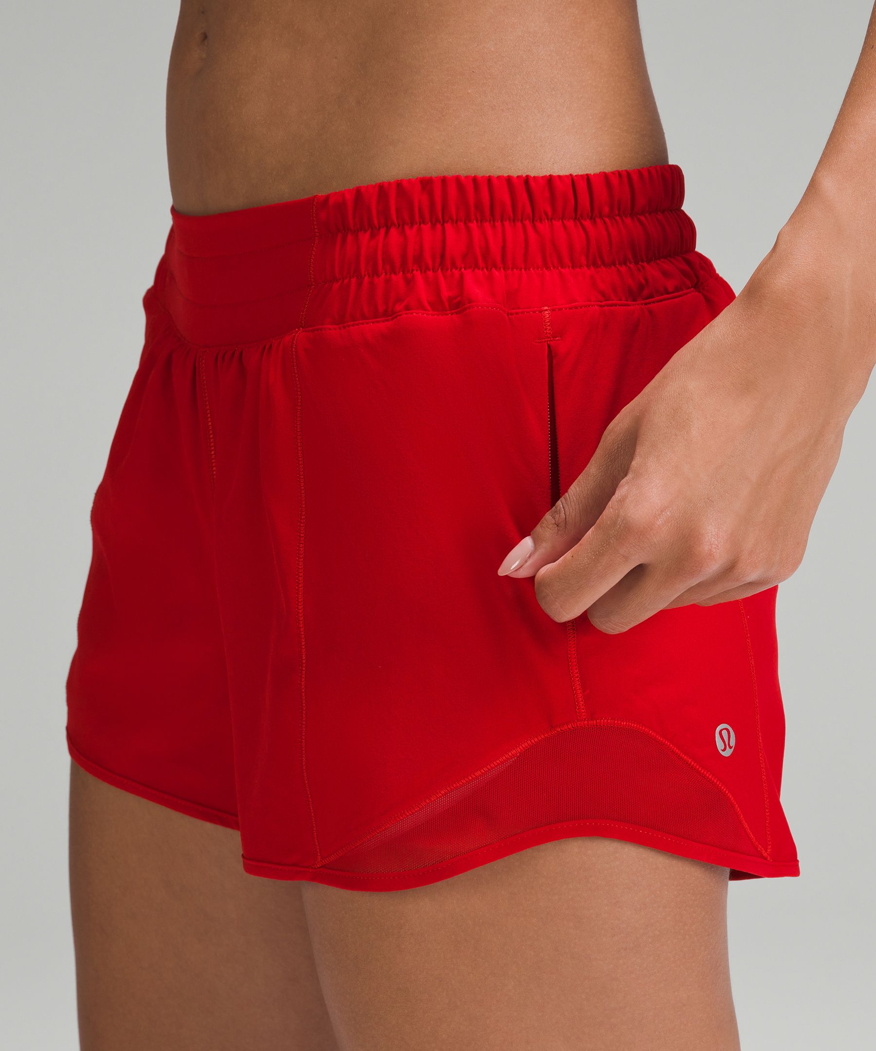 Shop Lululemon Hotty Hot Low-rise Lined Shorts 4" In Dark Red