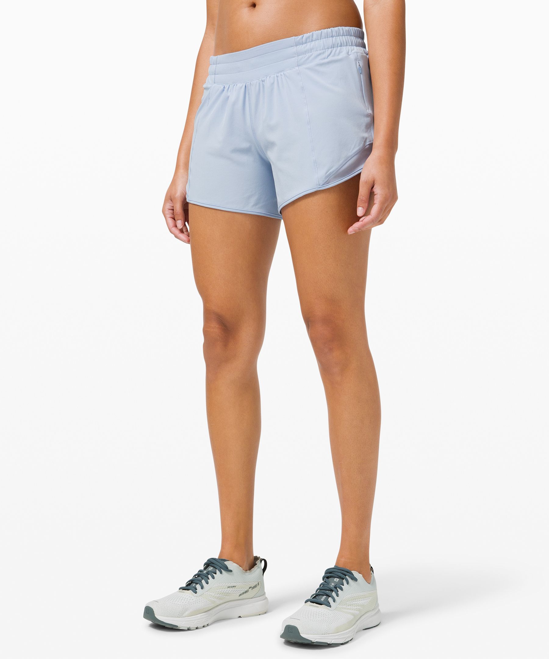 Lululemon Hotty Hot Low-rise Lined Shorts 4" In Blue Linen