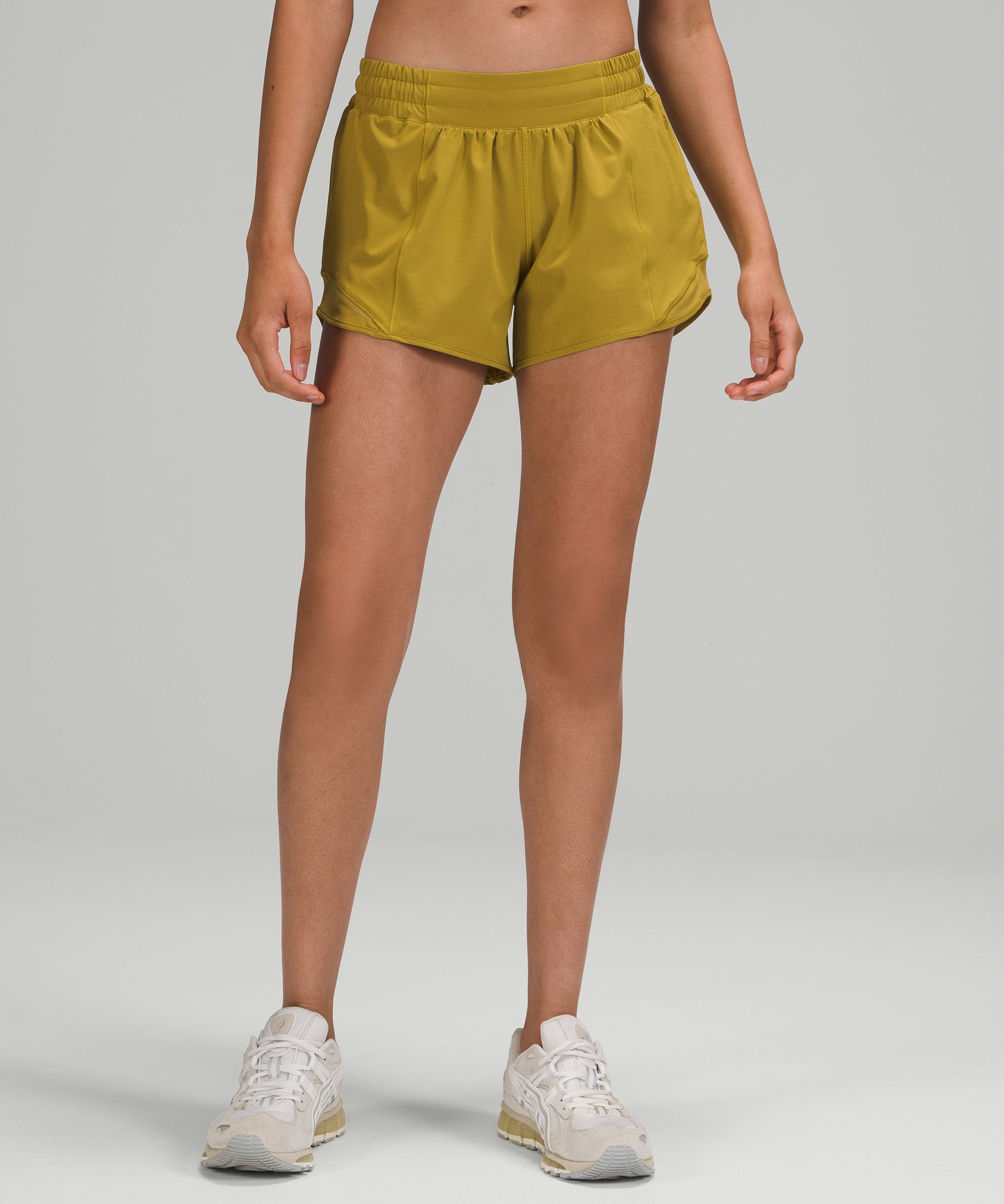 Lululemon Hotty Hot Low-rise Lined Shorts 4" In Auric Gold