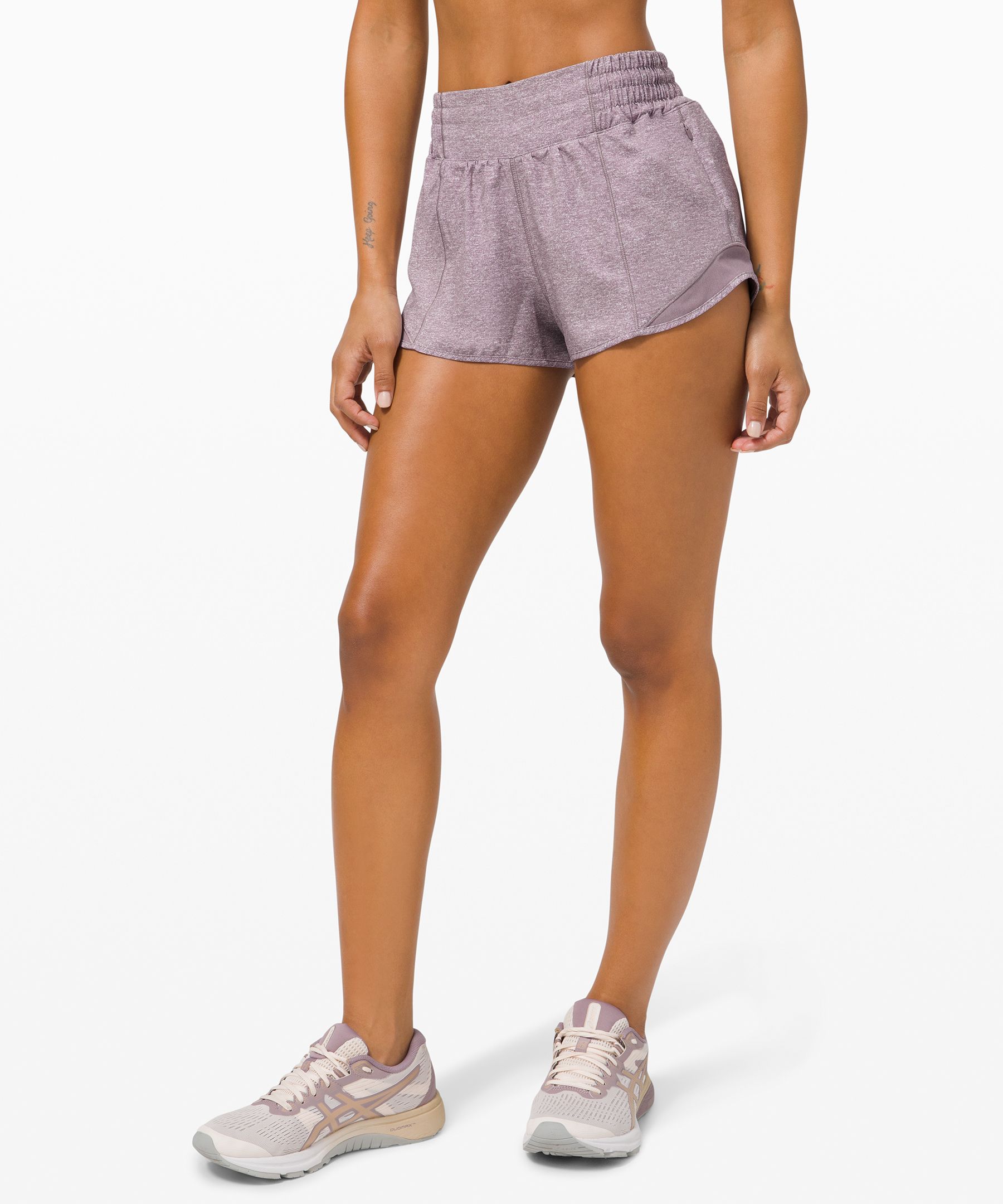 Lululemon Hotty Hot Short *high-rise Online Only 2.5" In Heather Lux Multi Violet Verbana