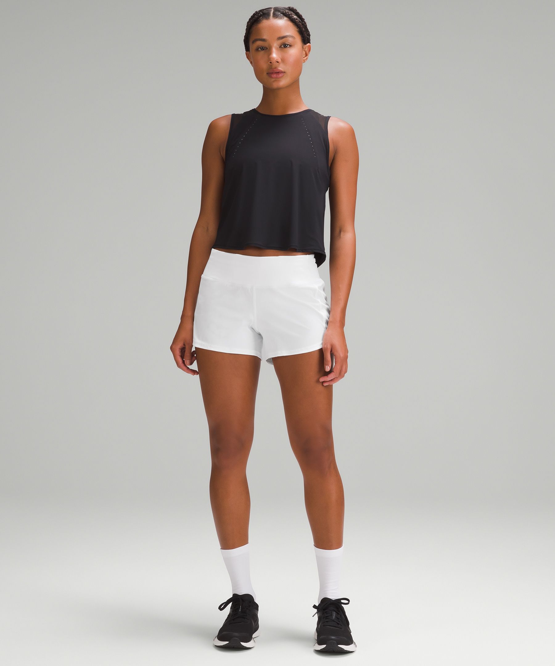 Shop Lululemon Speed Up Mid-rise Lined Shorts 4" In White