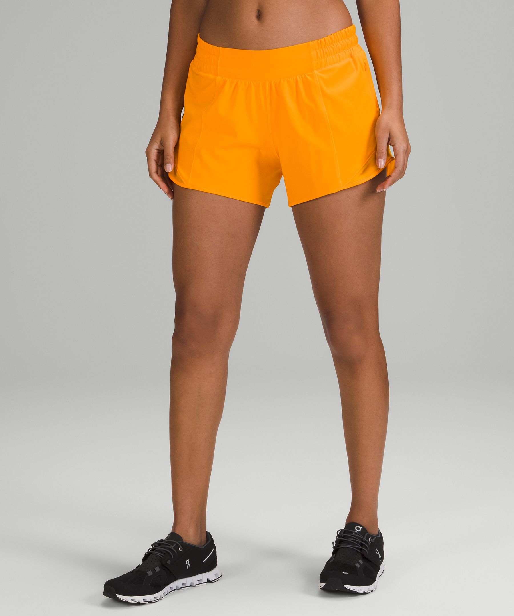 Lululemon Hotty Hot Low-rise Lined Shorts 4" In Clementine
