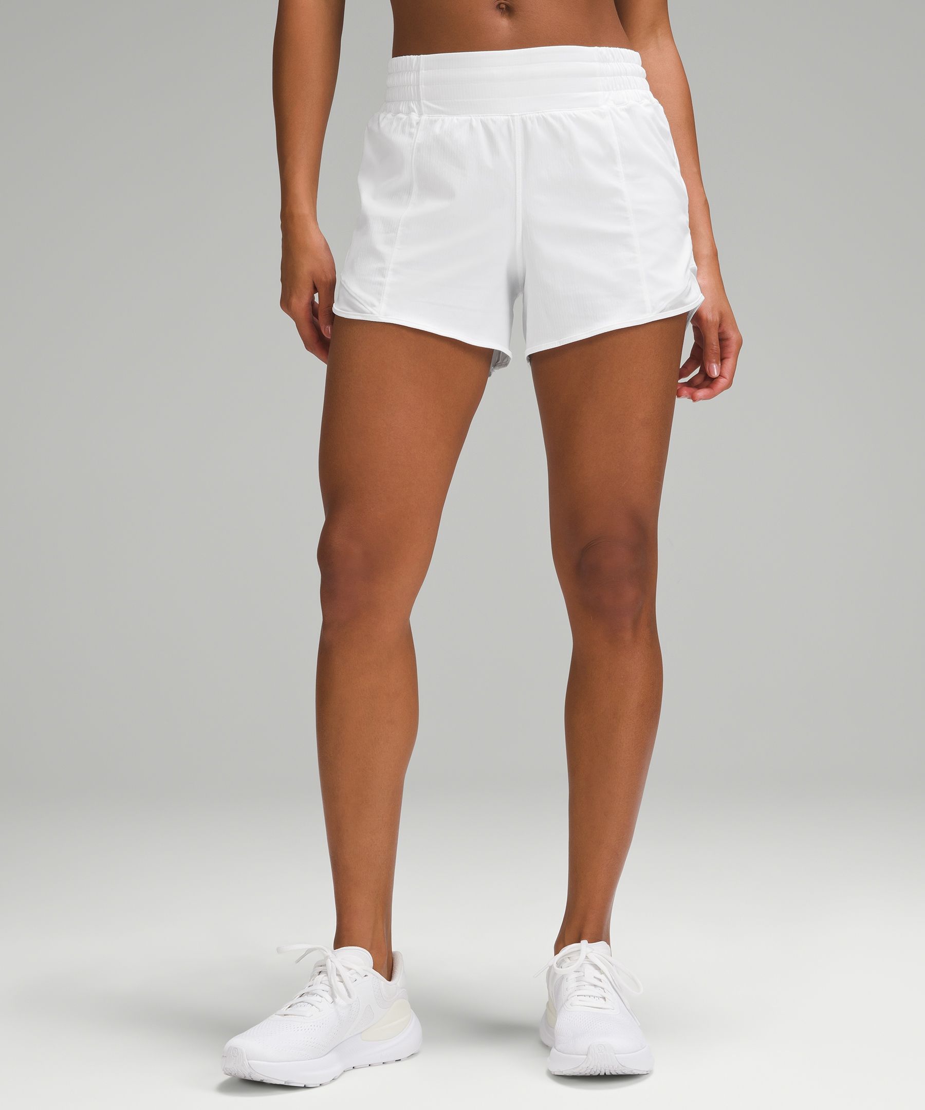 BN Lululemon Hotty Hot shorts 4” HR in White , Women's Fashion, Activewear  on Carousell