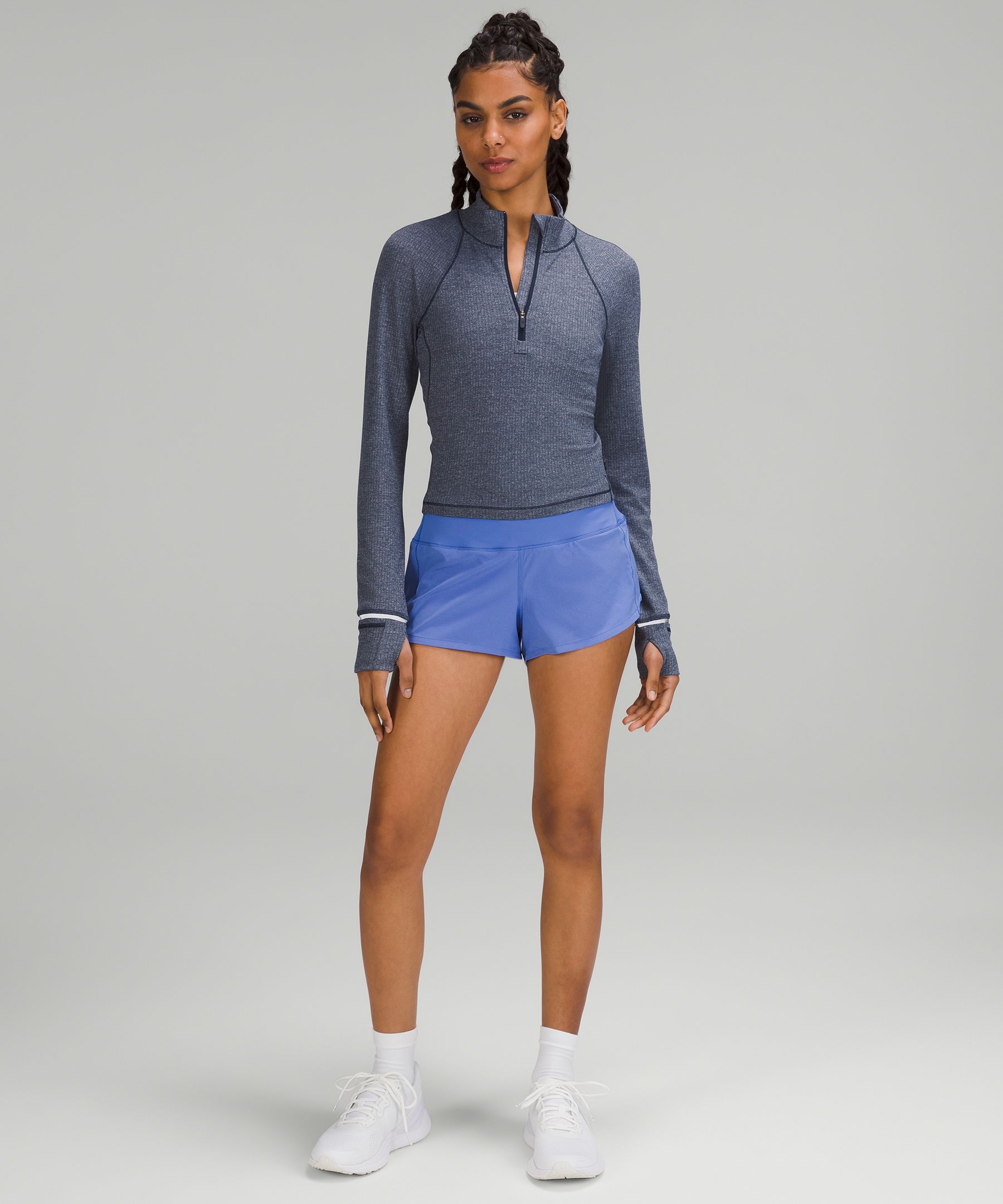 Lululemon Speed Up Shorts 2.5 (Blue Linen, Size 10) at