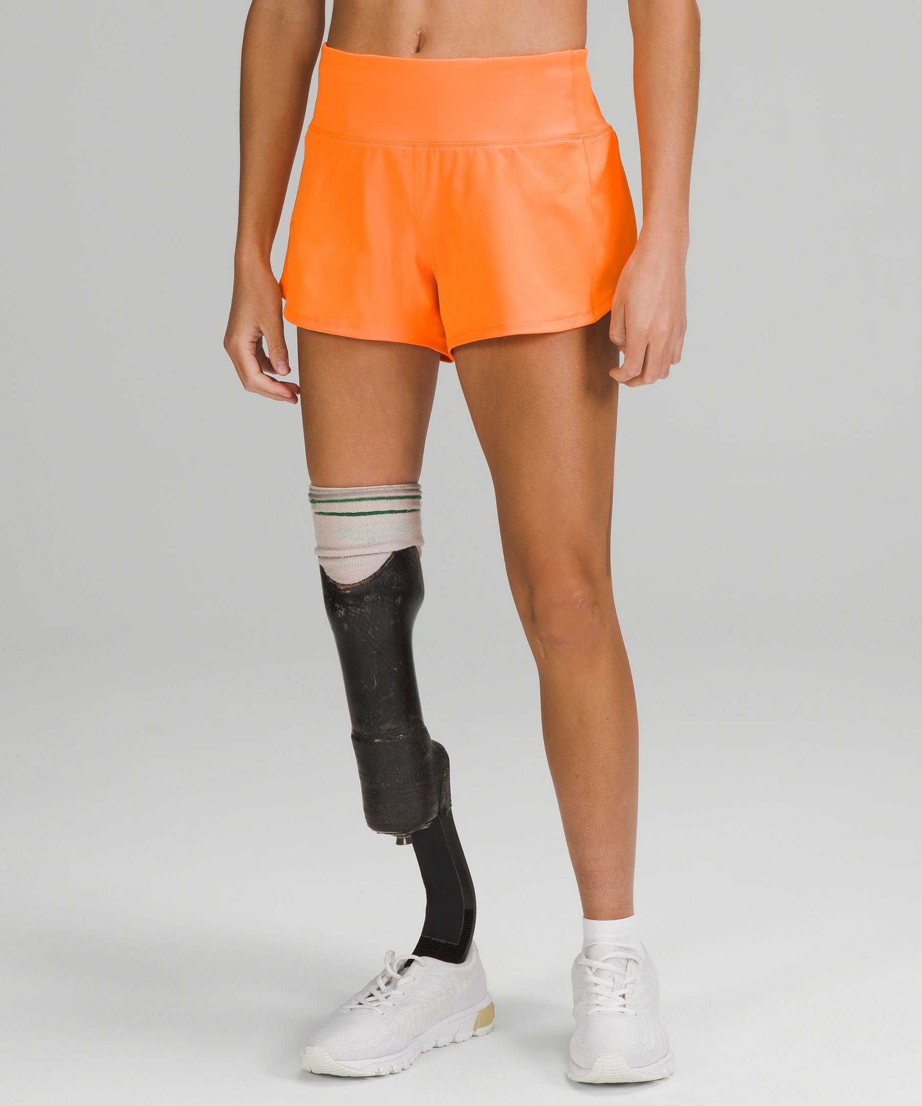 Lululemon Speed Up Mid-rise Lined Shorts 4" In Orange
