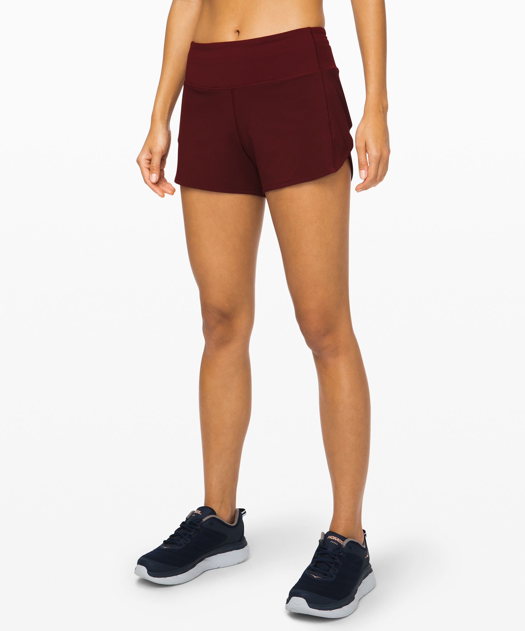 Lululemon Speed Up Short Long *4" Updated Fit In Deep Rouge