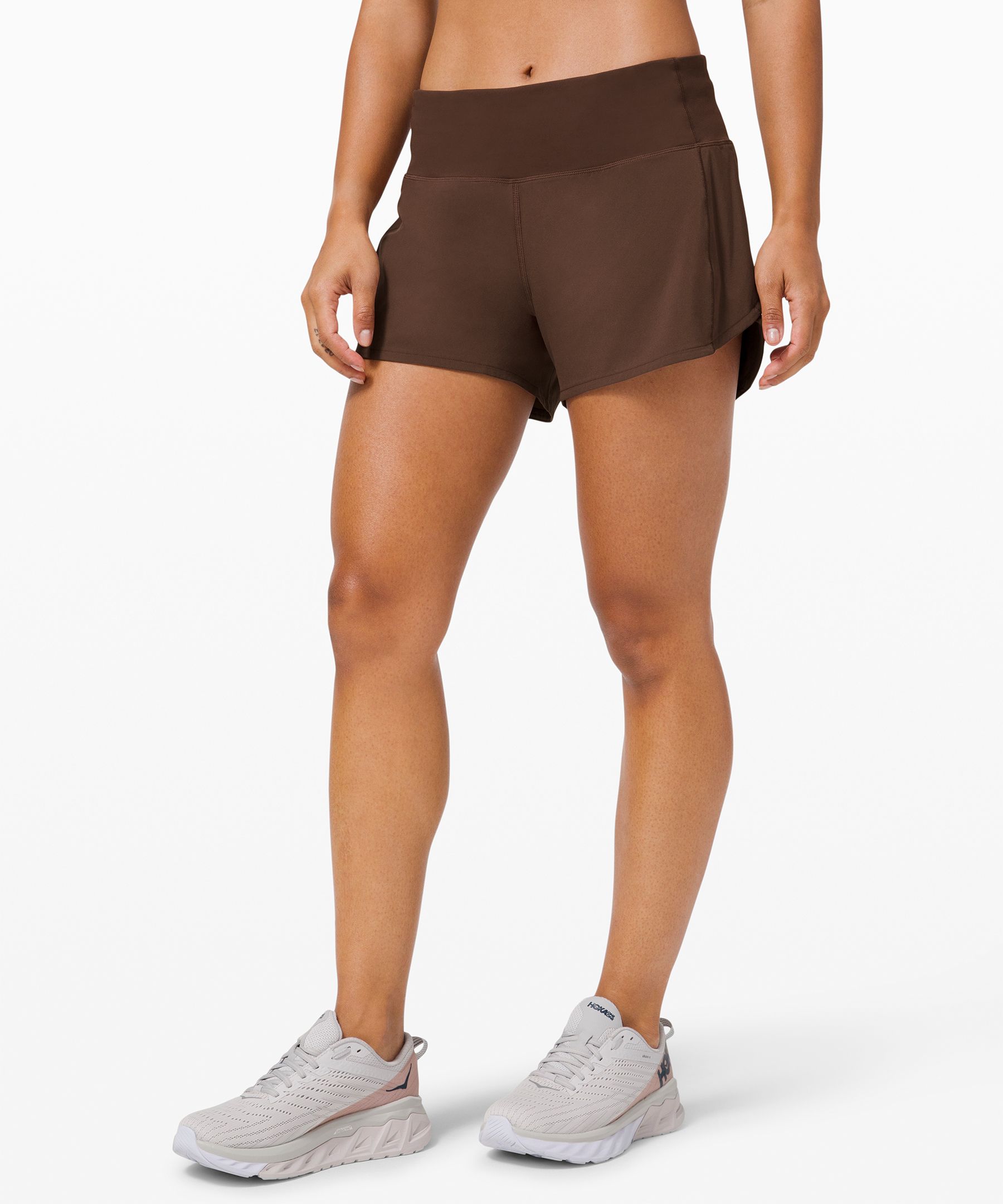 Lululemon Speed Up Short Long *4" Updated Fit In Brown