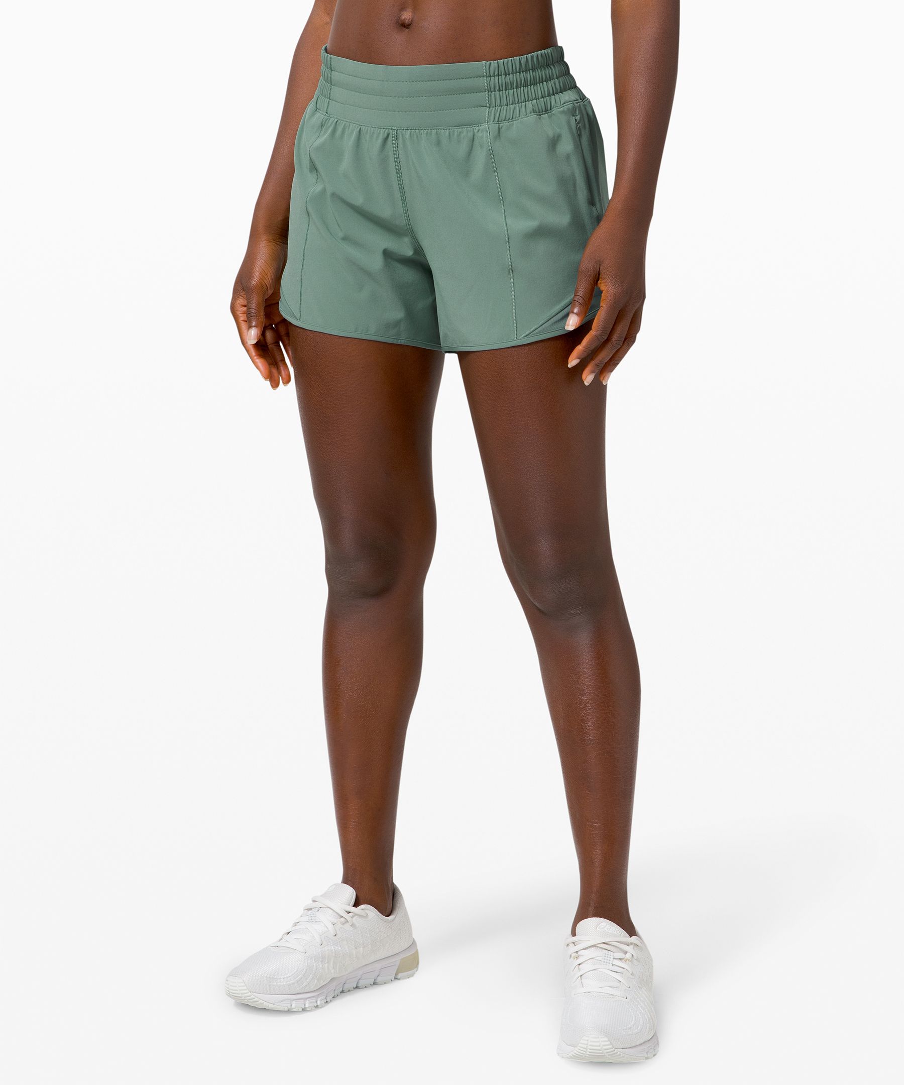 Lululemon Hotty Hot Short *high-rise (long) *online Only 4" In Tidewater Teal