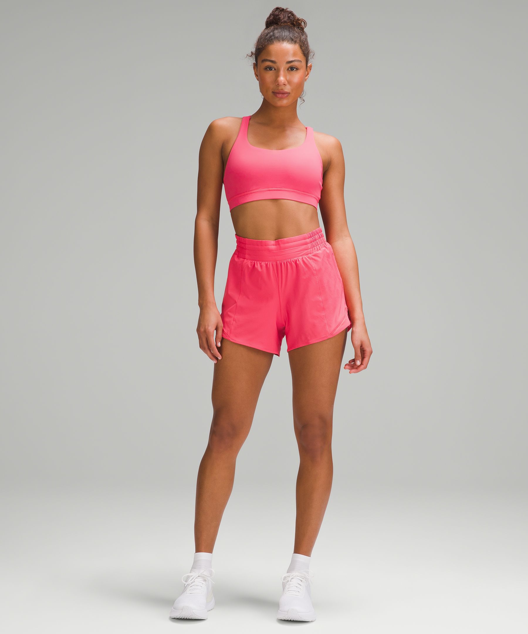 Lululemon Hotty Hot Low Rise Short 4 - Carnation Red - lulu fanatics