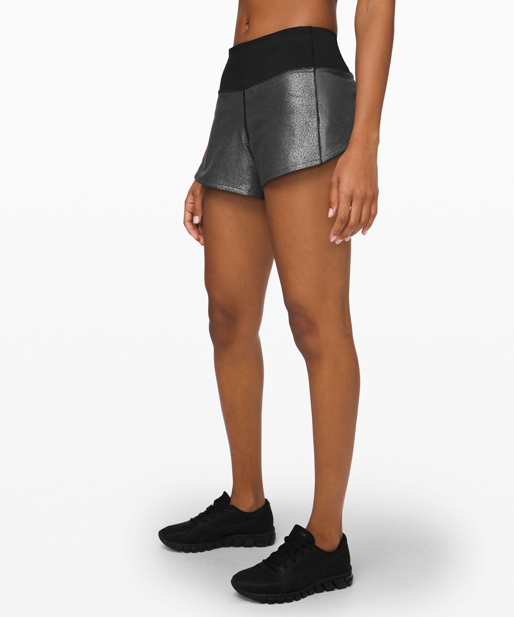 Lululemon Athletica Hotty Hot Short Low-Rise 4 inch Long (Black, 4