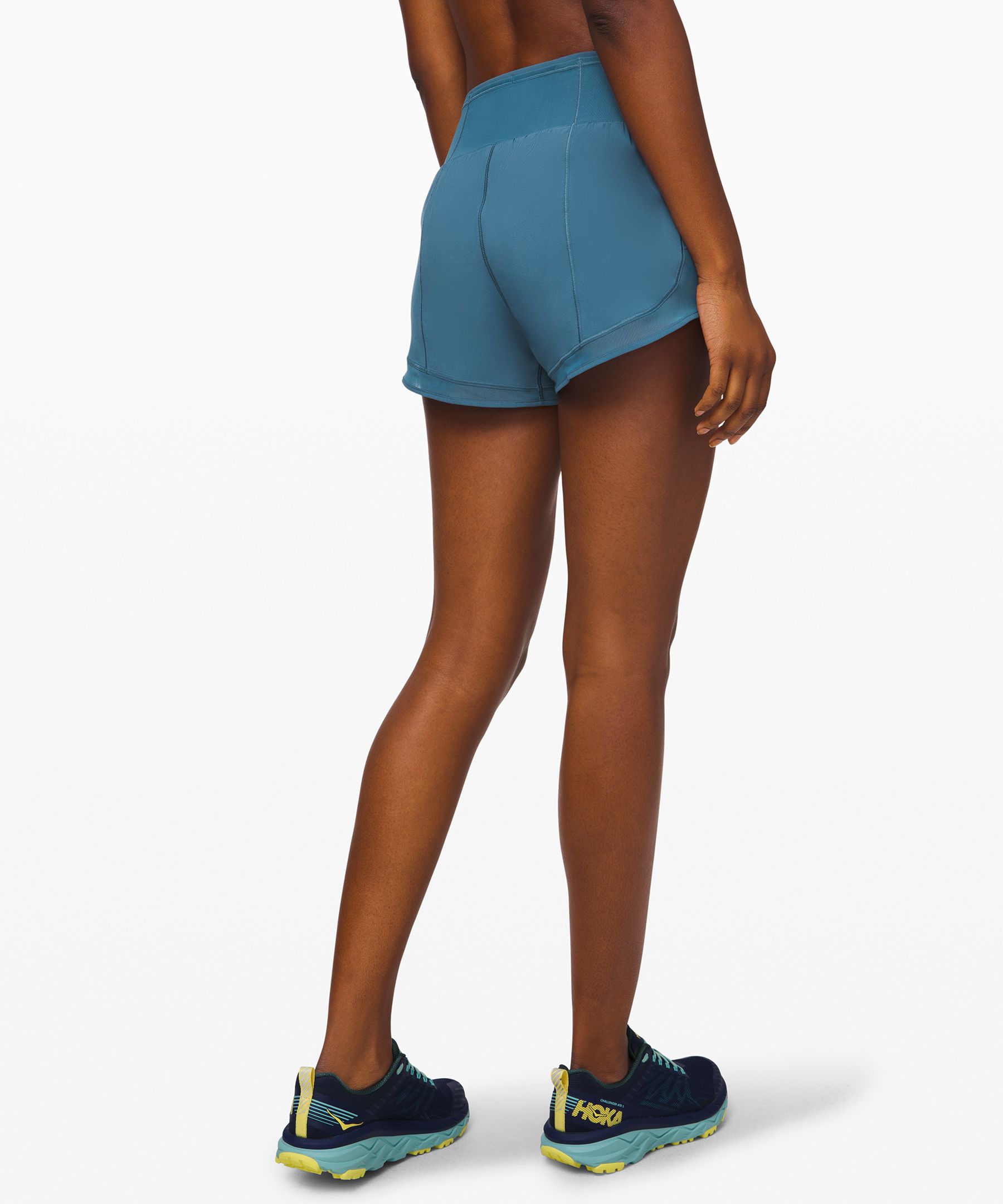 lululemon athletica, Shorts, Lululemon Mind Over Miles Shorts 35 Blue  Black Running Womens Size