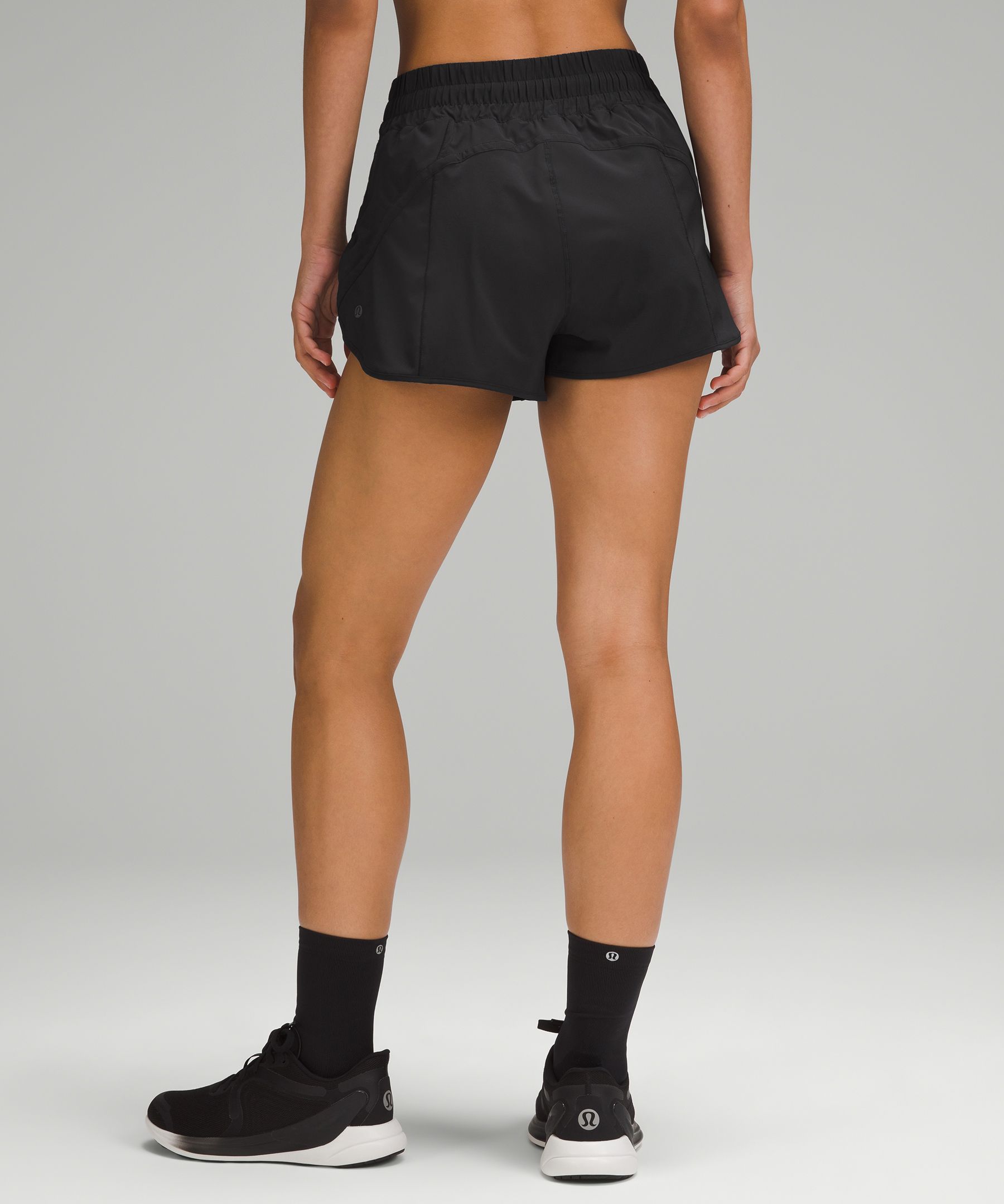 Shop Lululemon Track That High-rise Lined Shorts 3" In Black