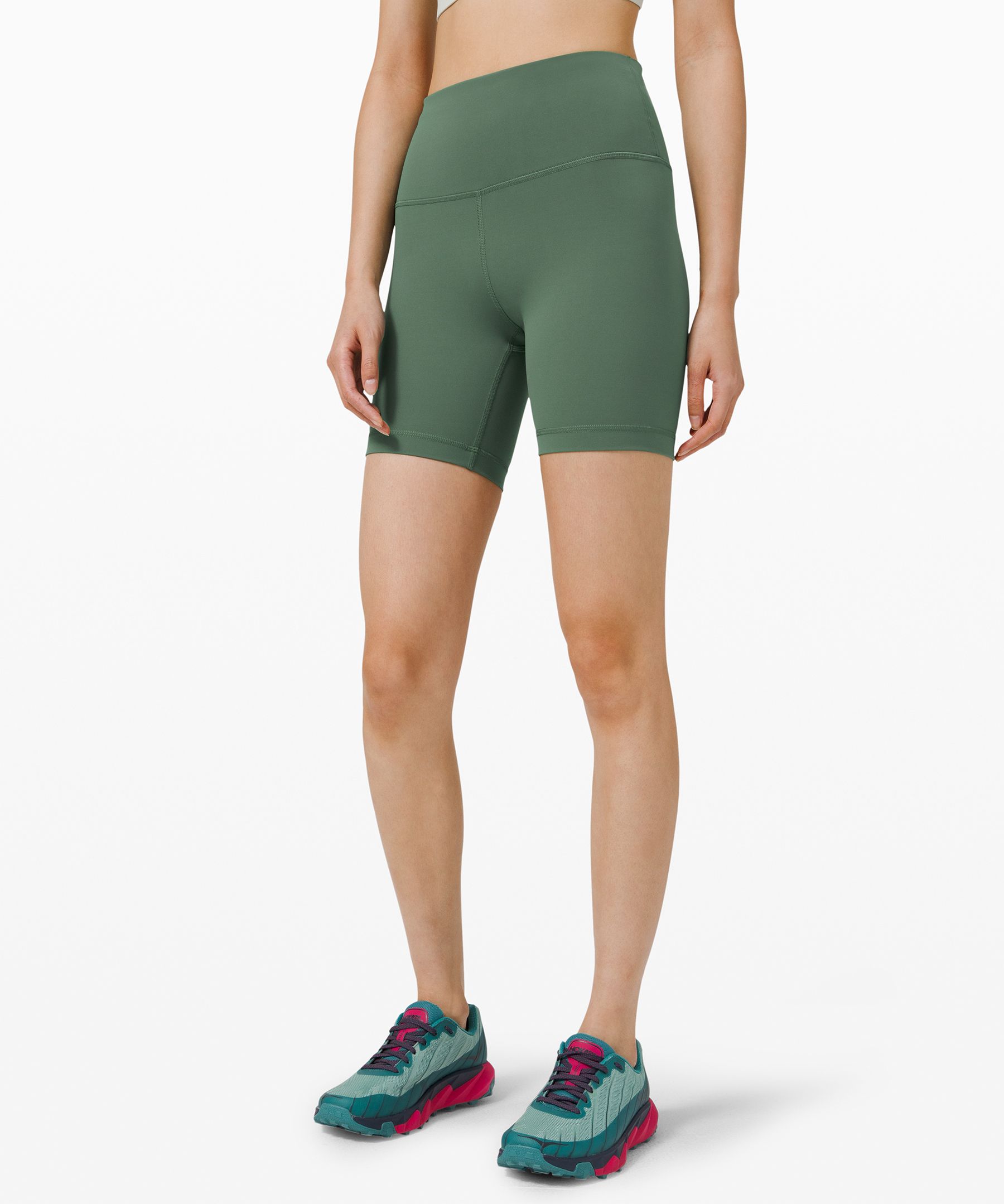 Lululemon Wunder Train High-rise Short 6" In Algae Green