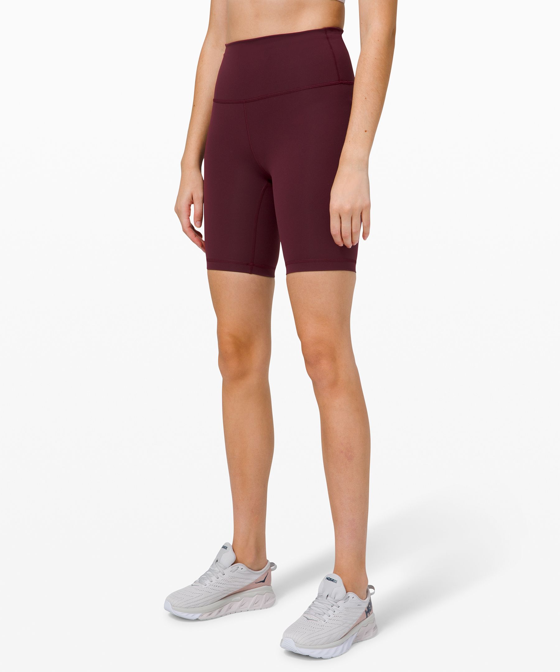 Lululemon Wunder Train High Rise Short 8" In Burgundy