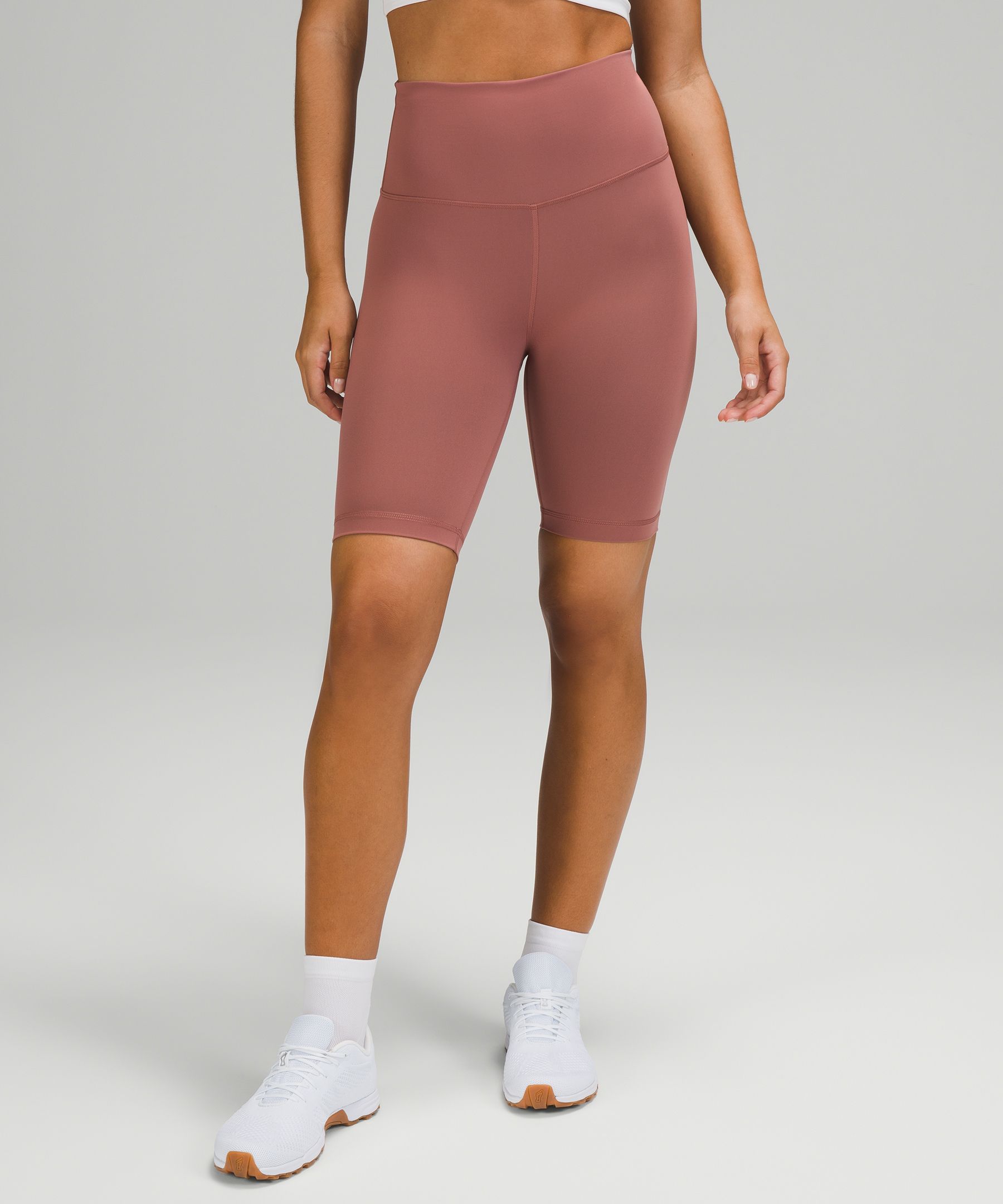 Lululemon Pink Wunder Train High-waisted Shorts In Spiced Chai