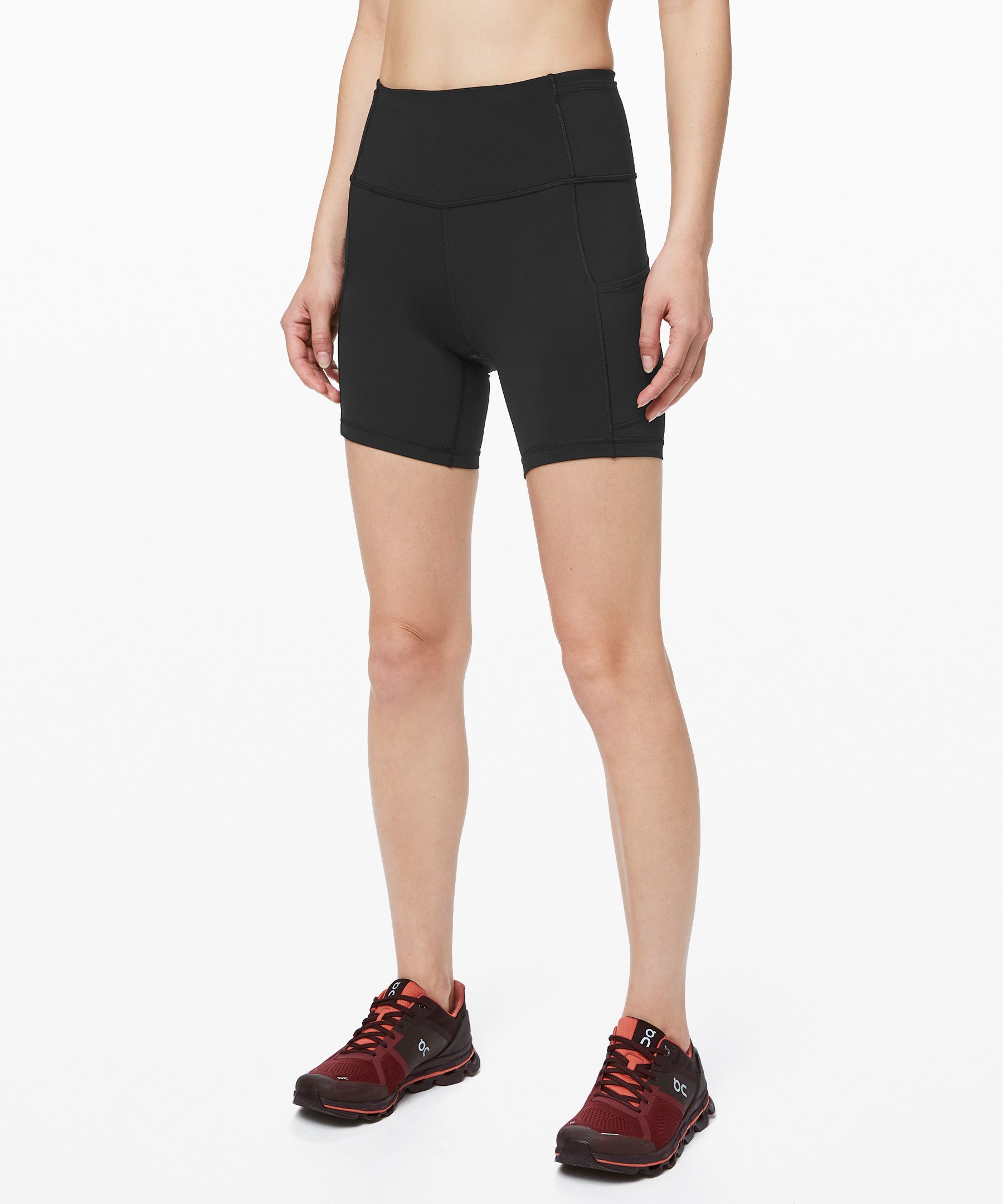 Lululemon Fast And Free High-rise Shorts 6" Cool In Black