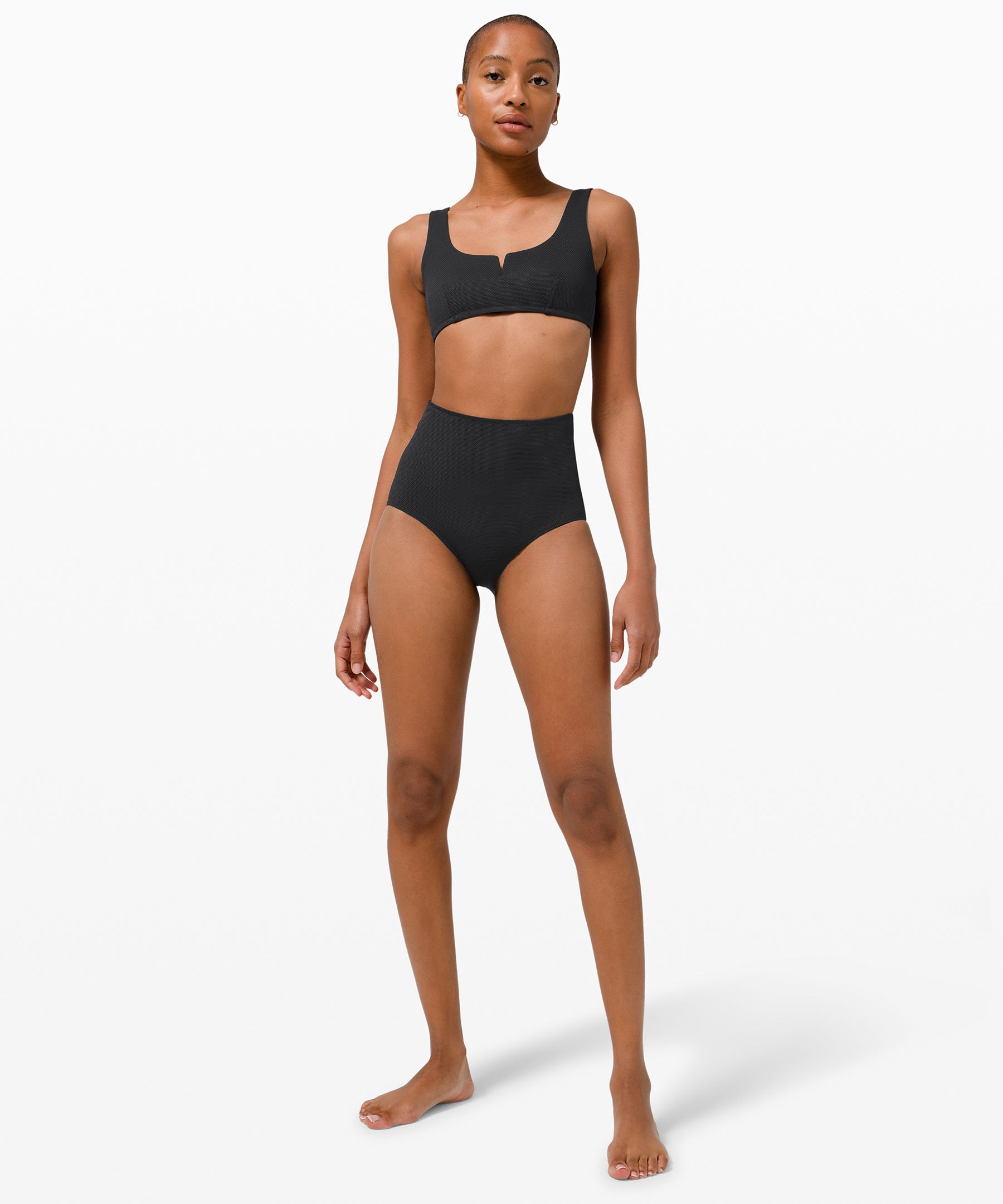 Waterside Honeycomb High-Waisted Swim Bottom *Full Coverage