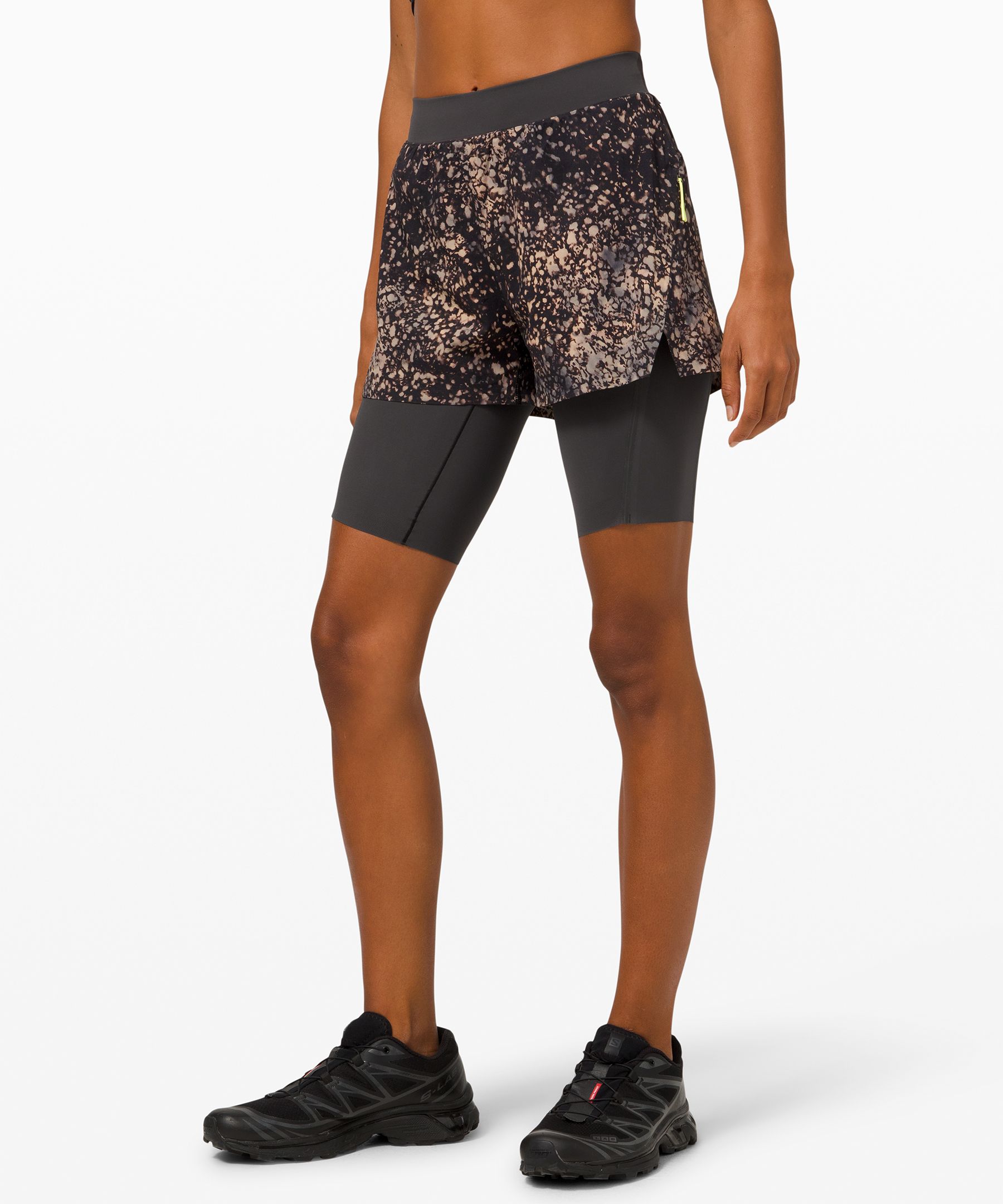 Lululemon LAB Alacer Short Size 4 Black Multi PNSF Nulux Fabric Liner $118  NWT