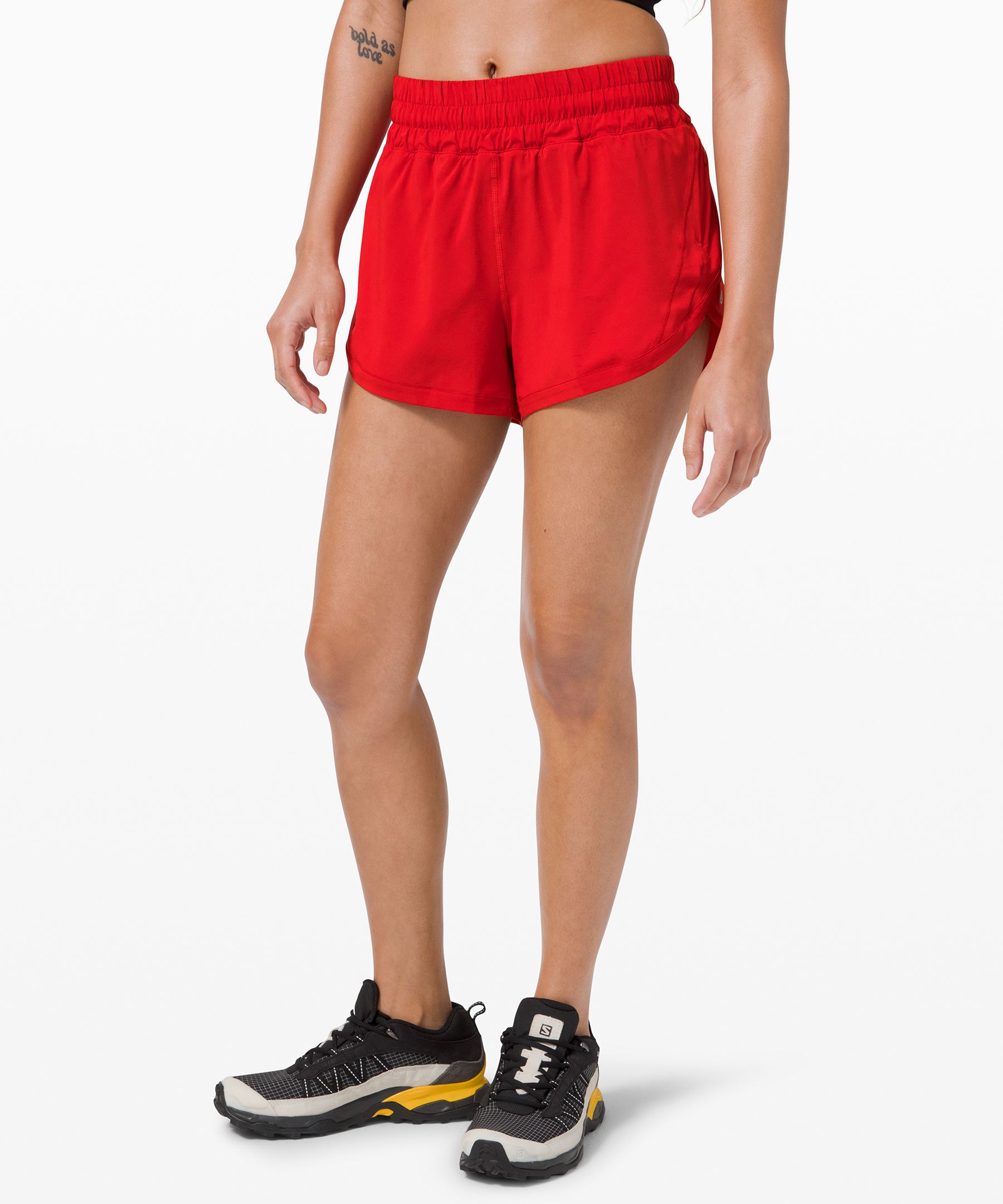 Lululemon Track That High-rise Lined Shorts 3" In Dark Red