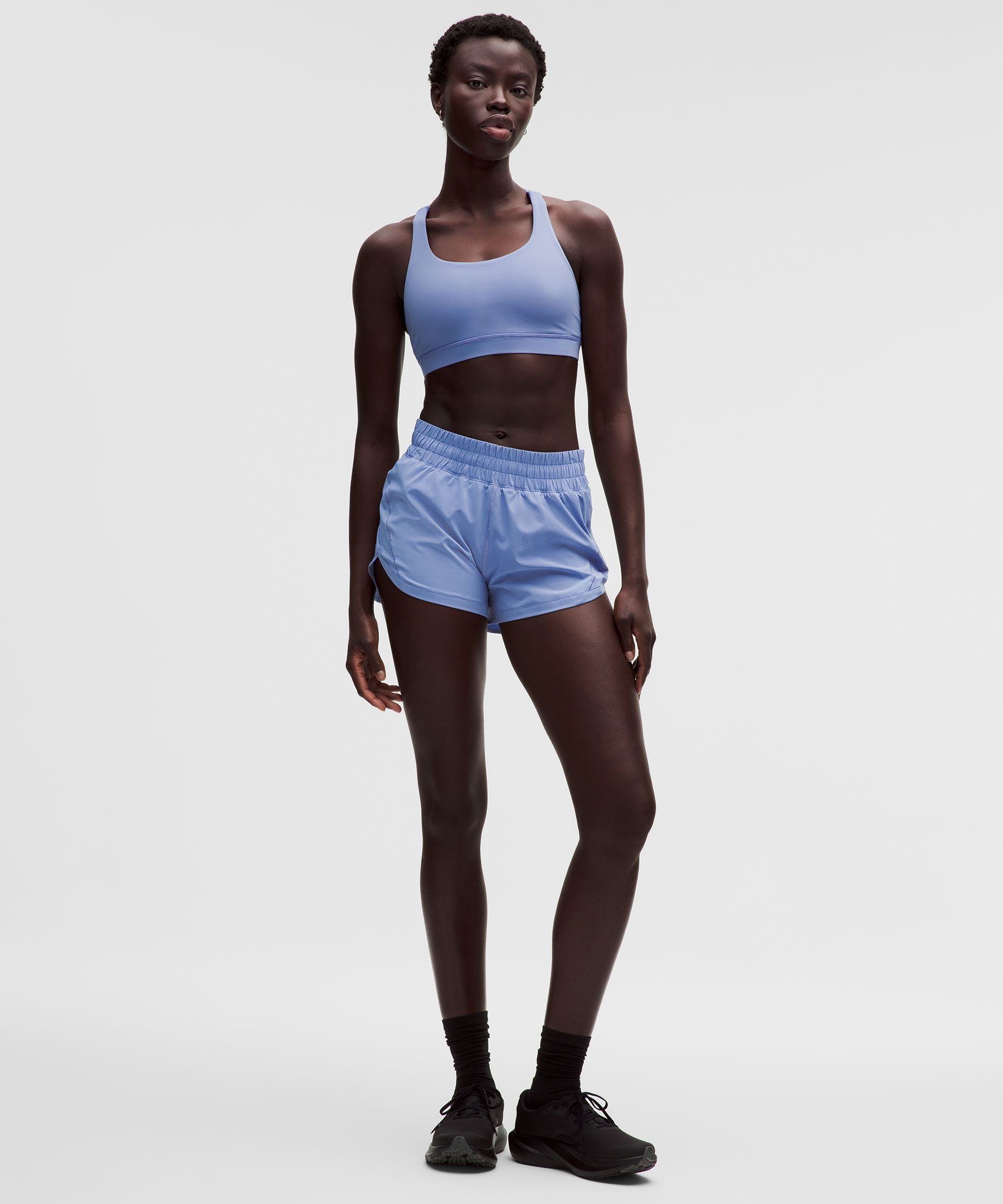 lululemon – Women’s Track That High-Rise Lined Shorts – 3″ – Color Blue – Size 6