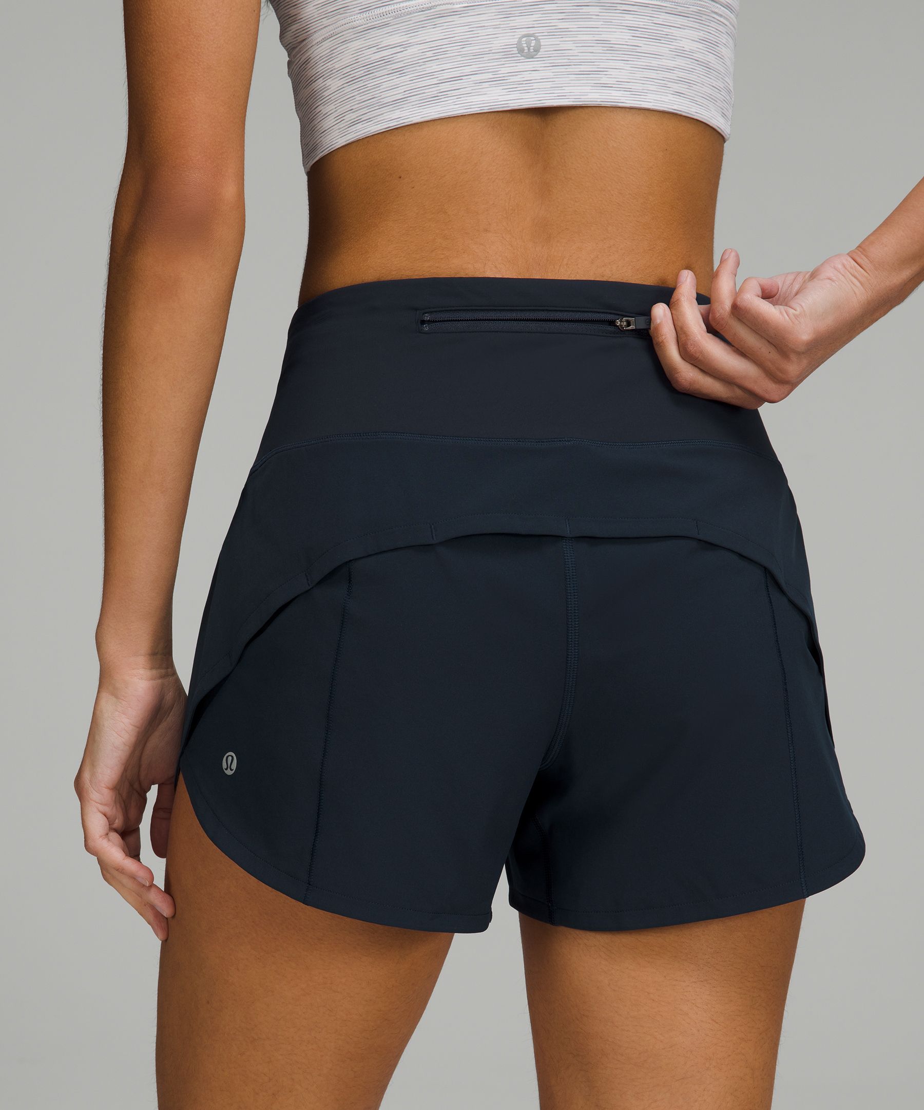 LULULEMON RUN TIMES SHORTS 4-WAY STRETCH SWIFT ULTRA 2.5 INS BLACK SIZE 8