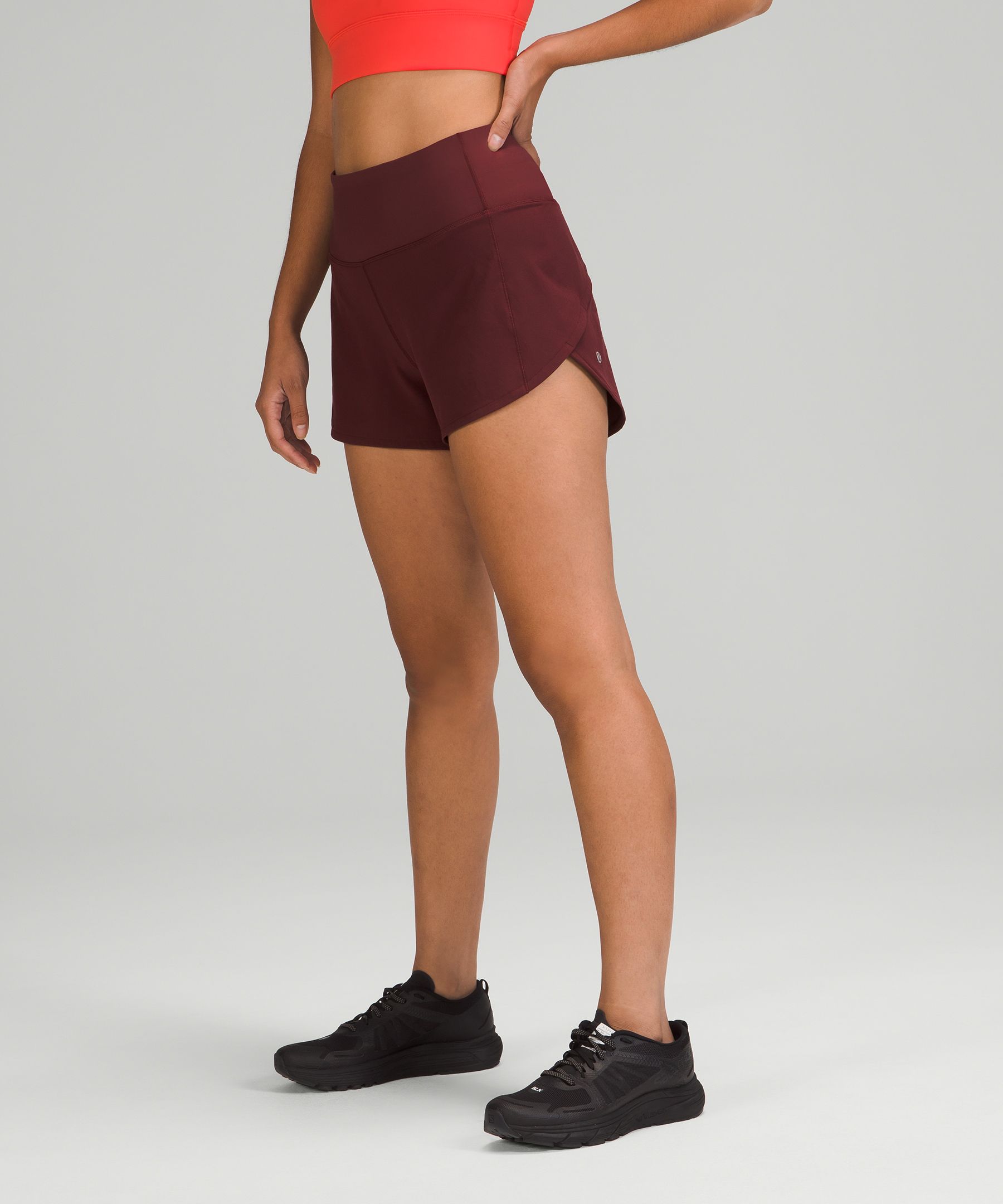 Lululemon Speed Up High-rise Lined Shorts 4" In Red Merlot