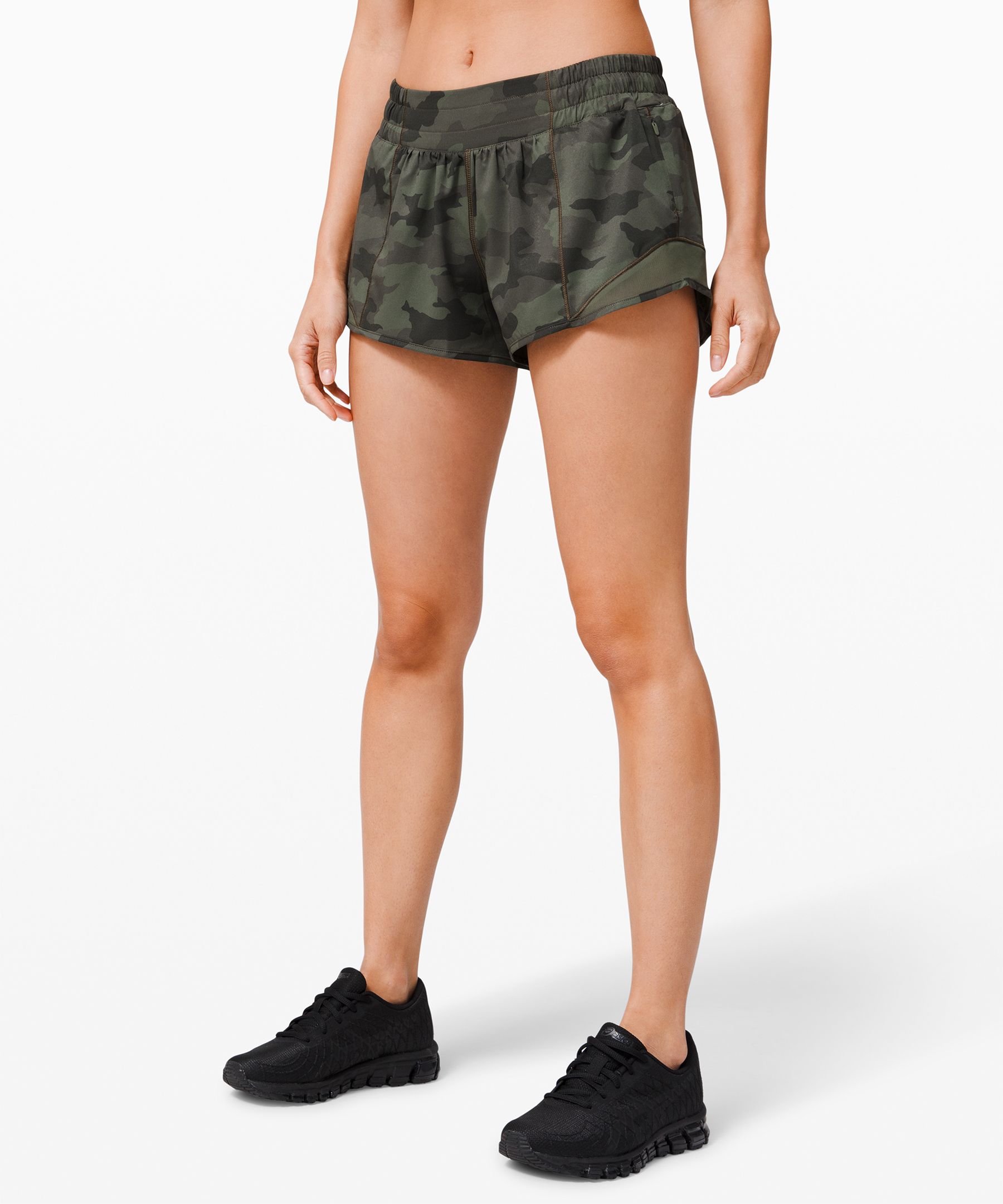 Lululemon Hotty Hot Low-rise Lined Shorts 2.5" In Heritage 365 Camo Green Twill