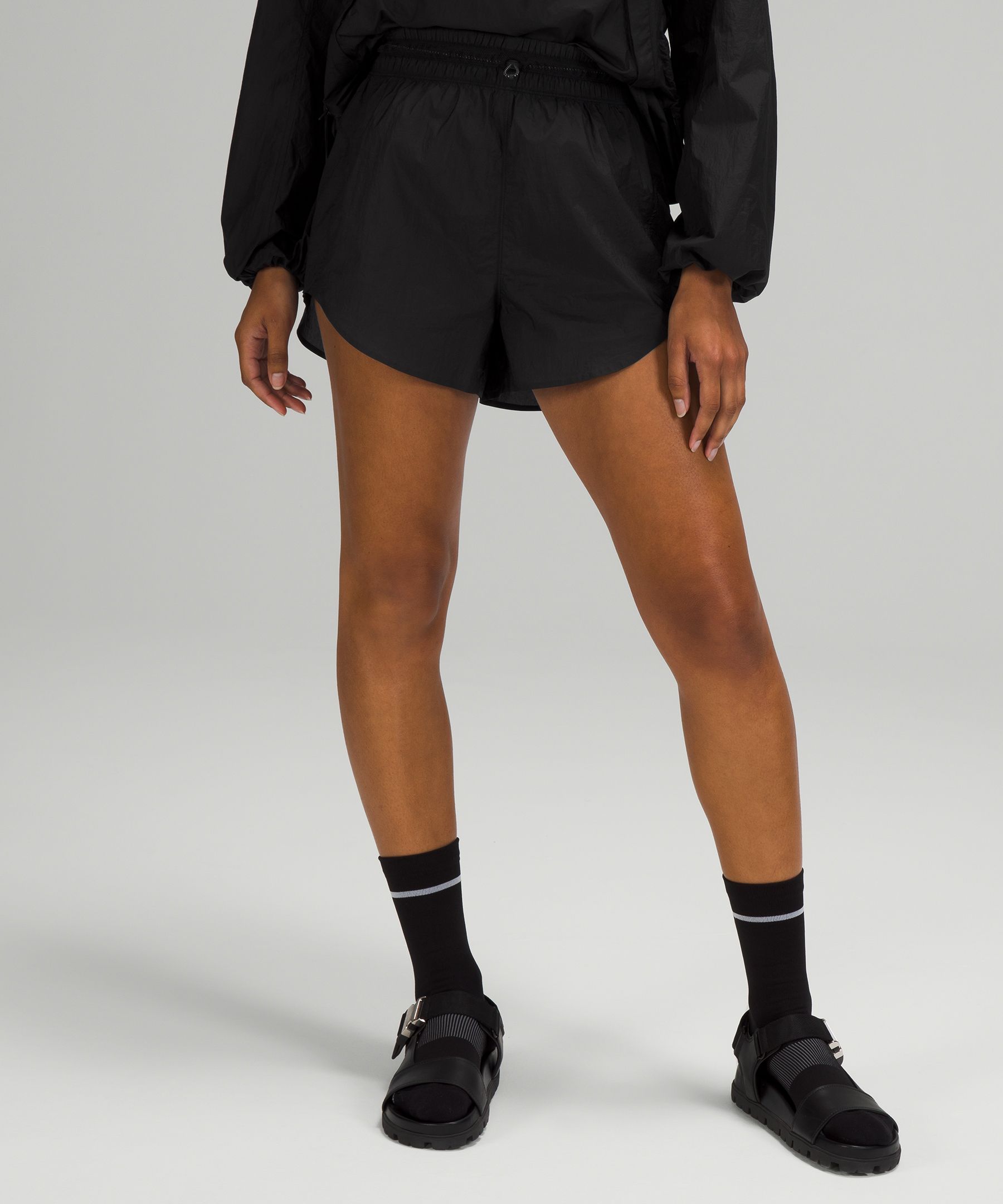 Lululemon Step Out High-rise Shorts 3" In Black