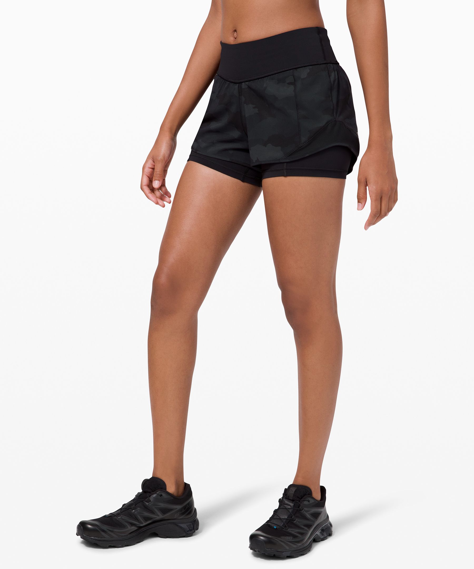 LULULEMON Hotty Hot low-rise mesh-paneled stretch recycled-Swift shorts - 4