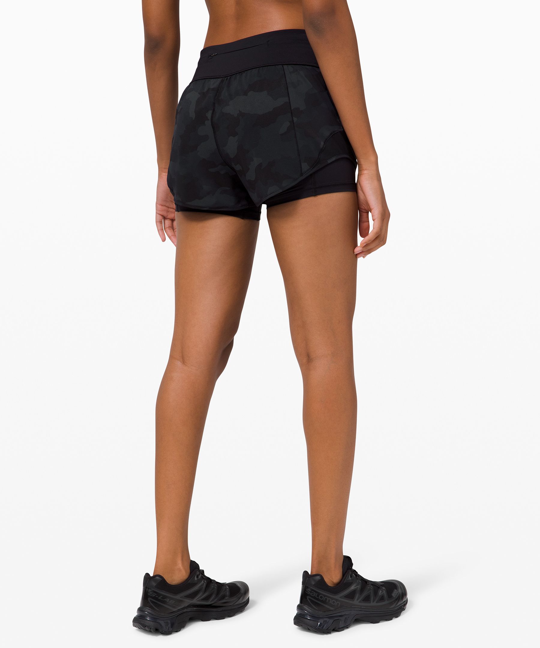 LULULEMON Hotty Hot low-rise mesh-paneled stretch recycled-Swift shorts -  4