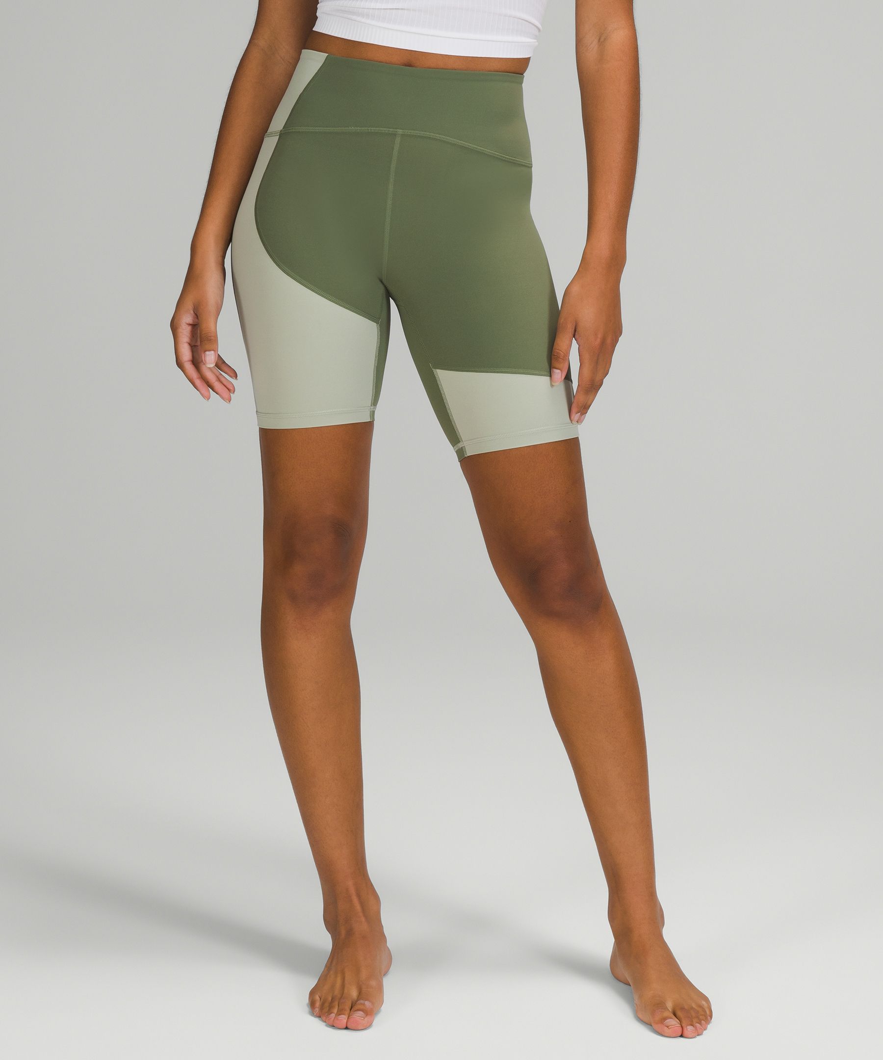 Gymshark Block Cycling Shorts - Winter Olive