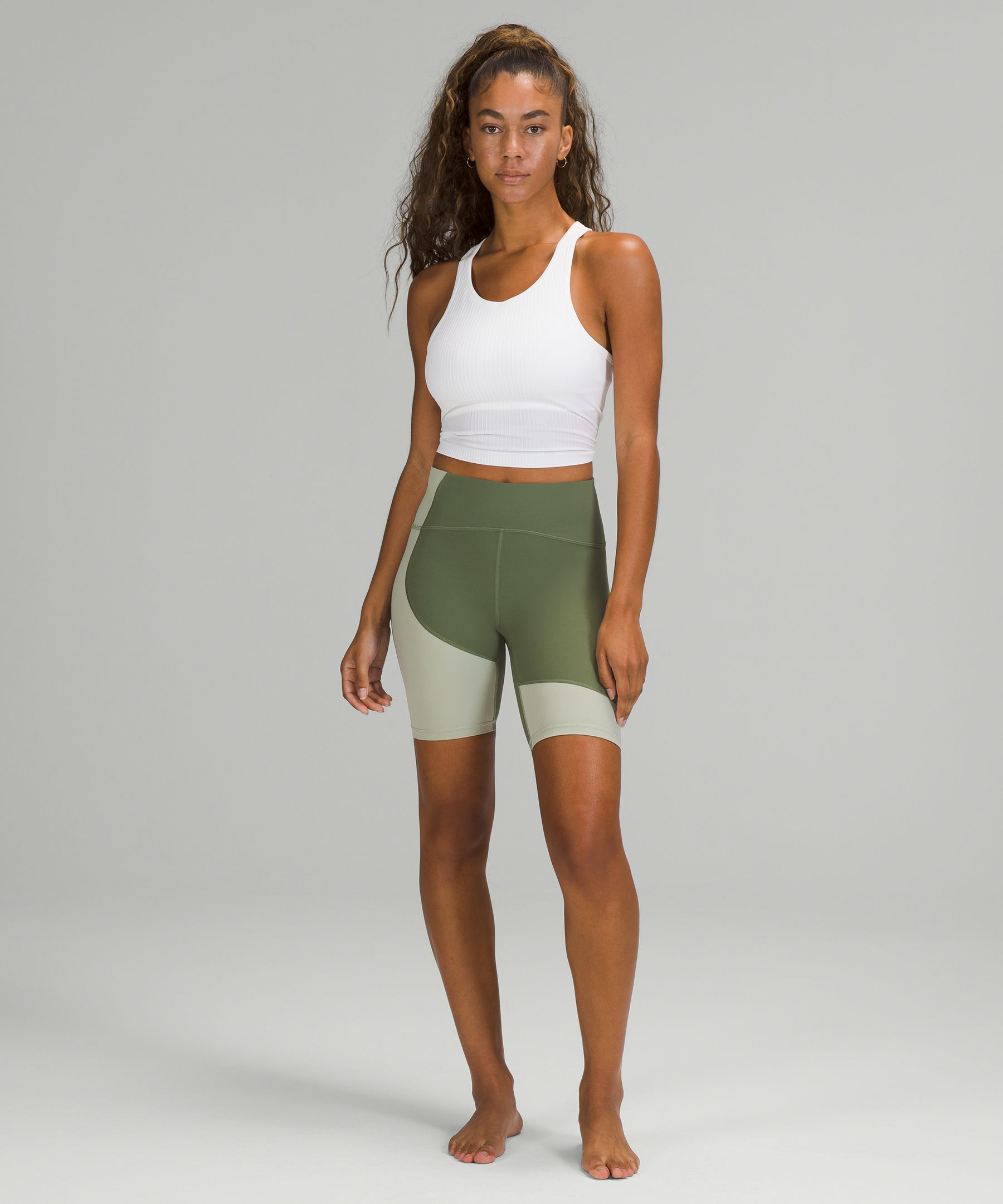 Color block sale high waisted shorts