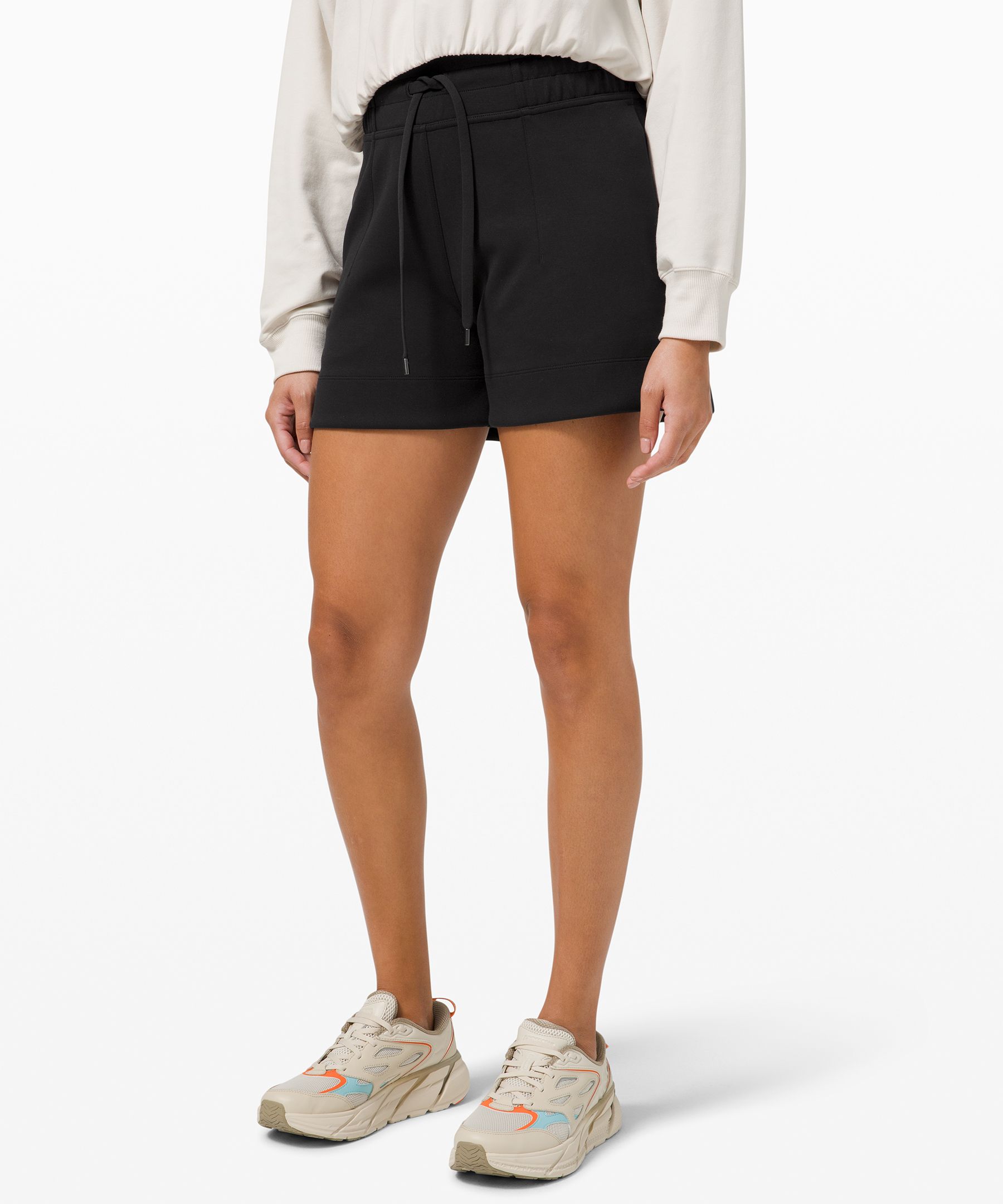 Lululemon Soft Ambitions High-rise Shorts 4" In Black