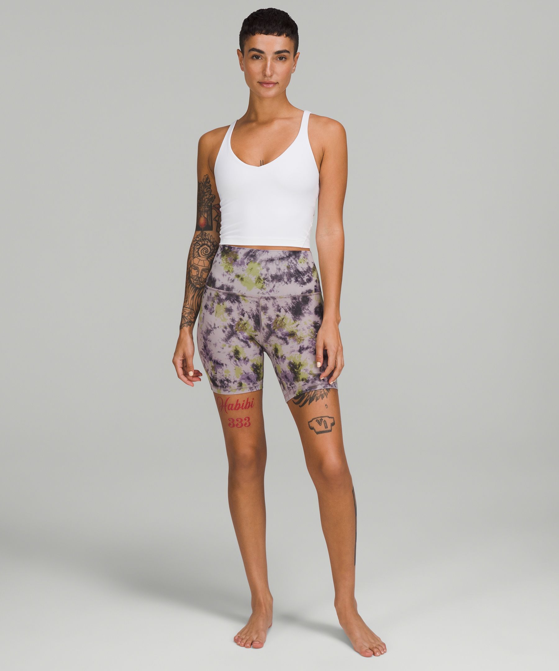 Tie Dye Align High-Rise Printed Short Cycling Sports Shorts