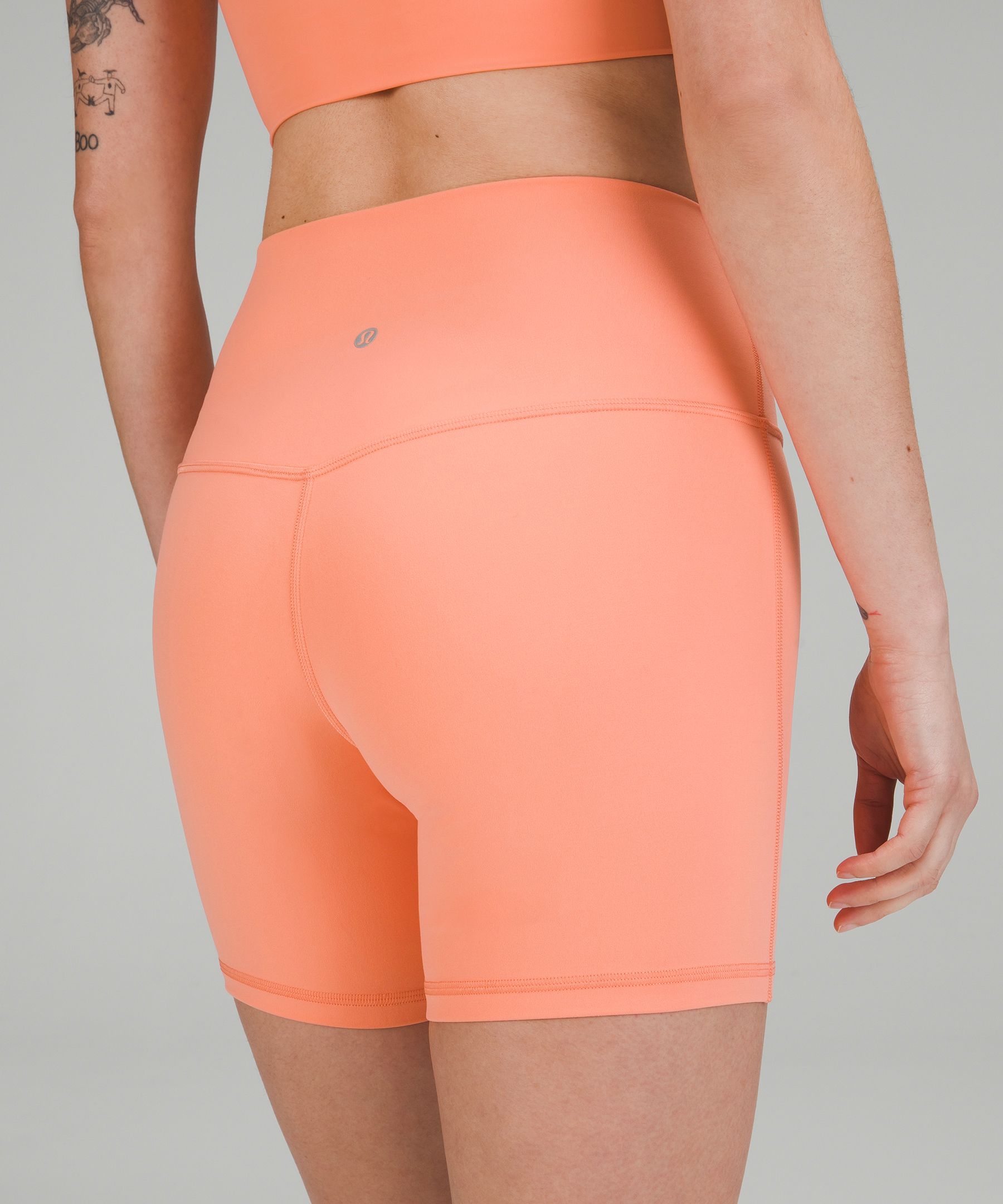 What length of Align Shorts do you think is more flattering on? 6” or 8”?  Wearing Energy Bra in Dark Prism Pink, Black 6” Align Shorts and Jewel  Emboss Short 8” : r/lululemon