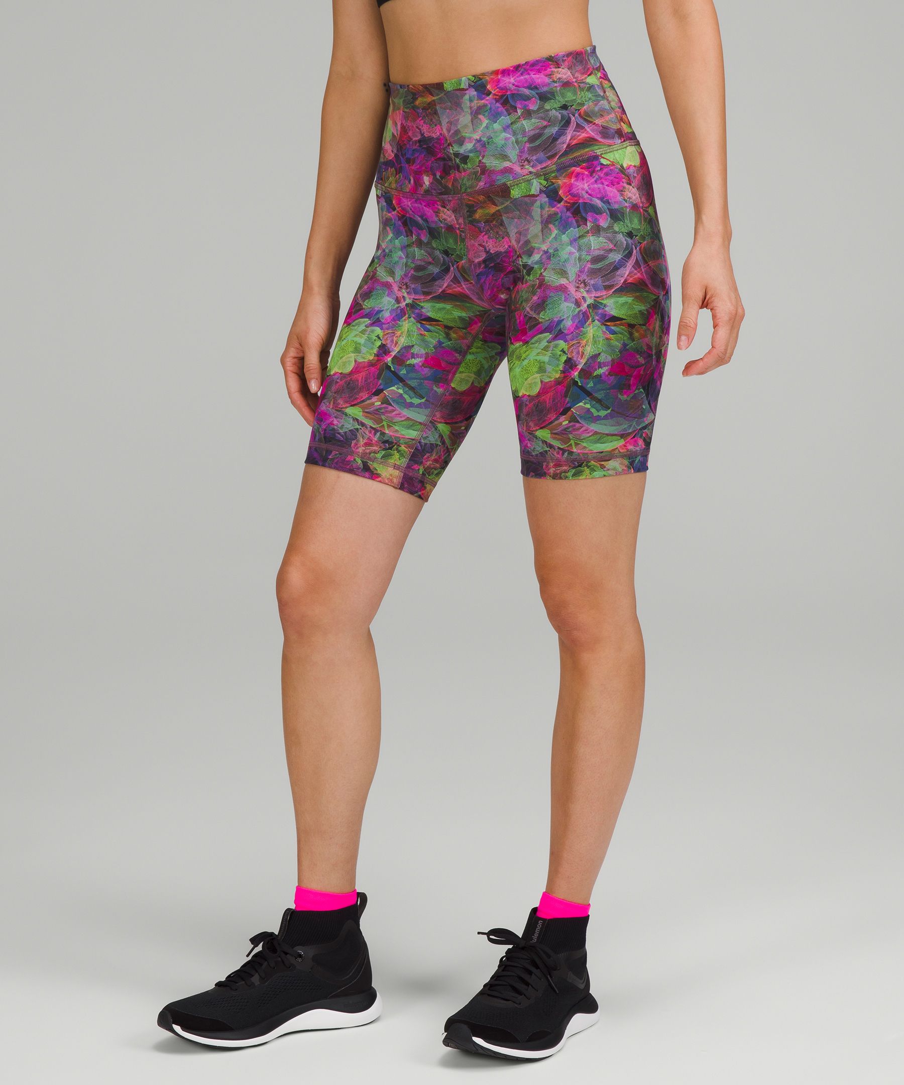 Lululemon Wunder Train High-rise Shorts 8" In Vivid Floral Tone