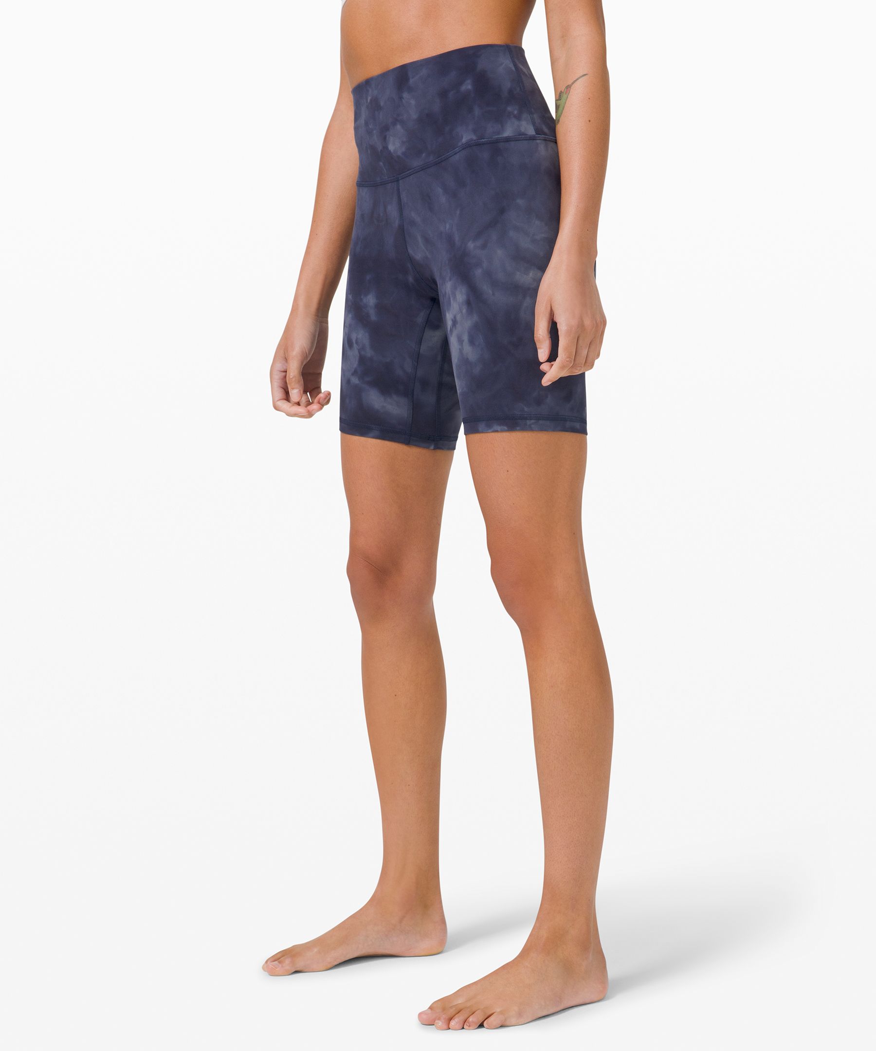 Lululemon Align™ High-rise Shorts 8" In Diamond Dye Asphalt Grey True Navy