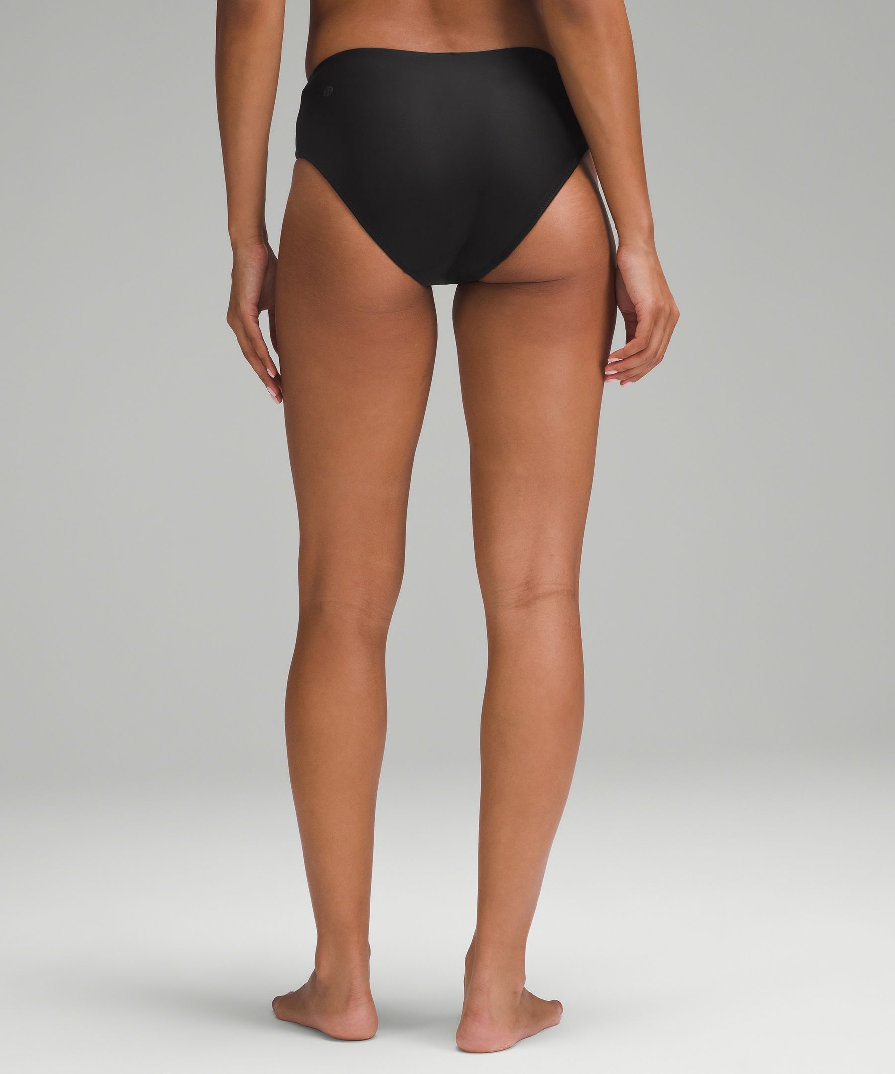 Lululemon Waterside Honeycomb Swim Bottom *High Waist, Full Coverage -  Black - lulu fanatics