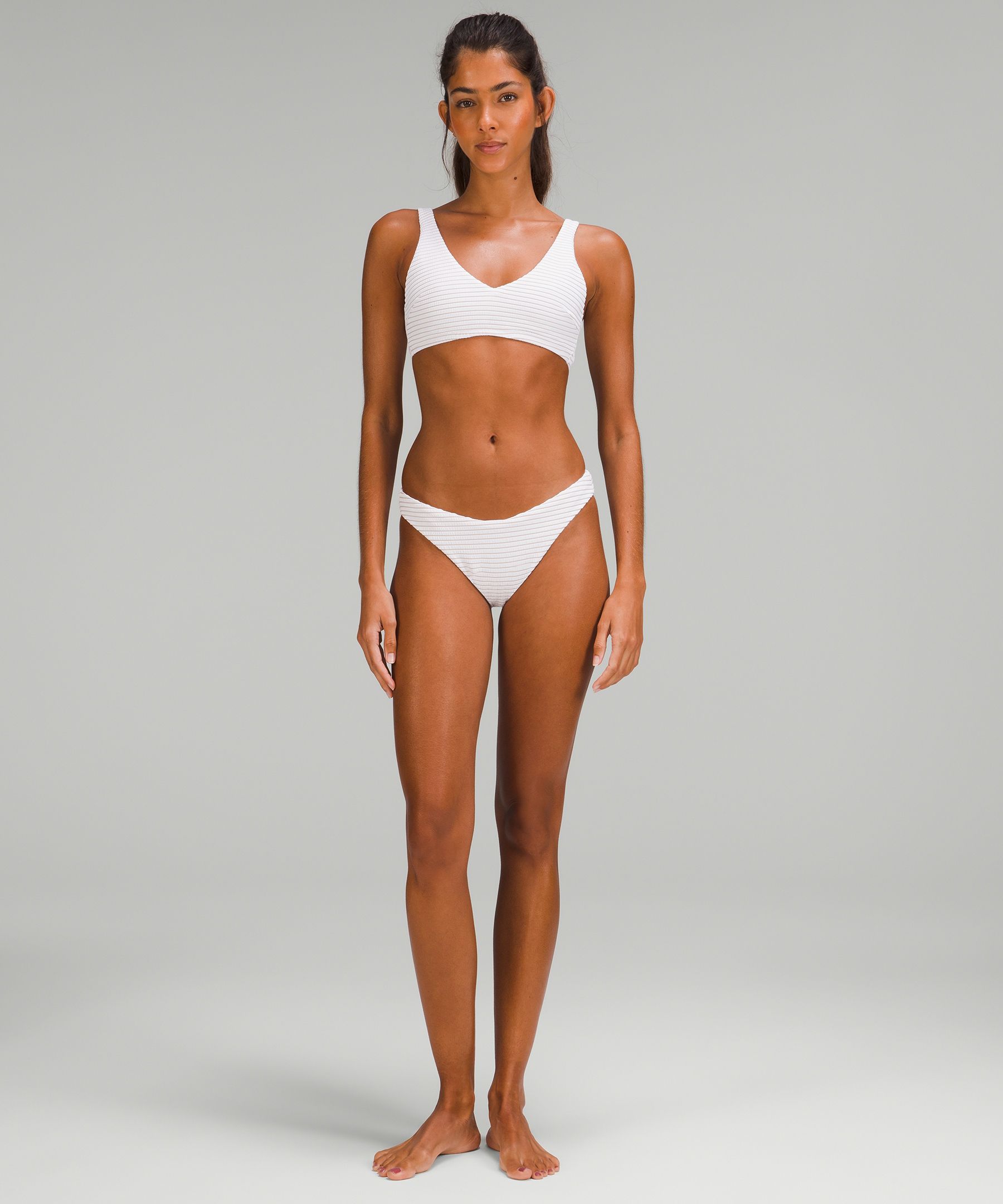 Smocked Mid-Rise Skimpy-Fit Swim Bottom