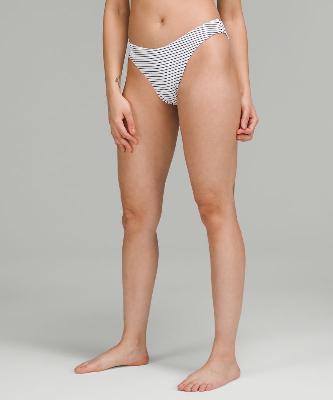 Culotte bikini minimaliste taille mi-haute tissu gaufré