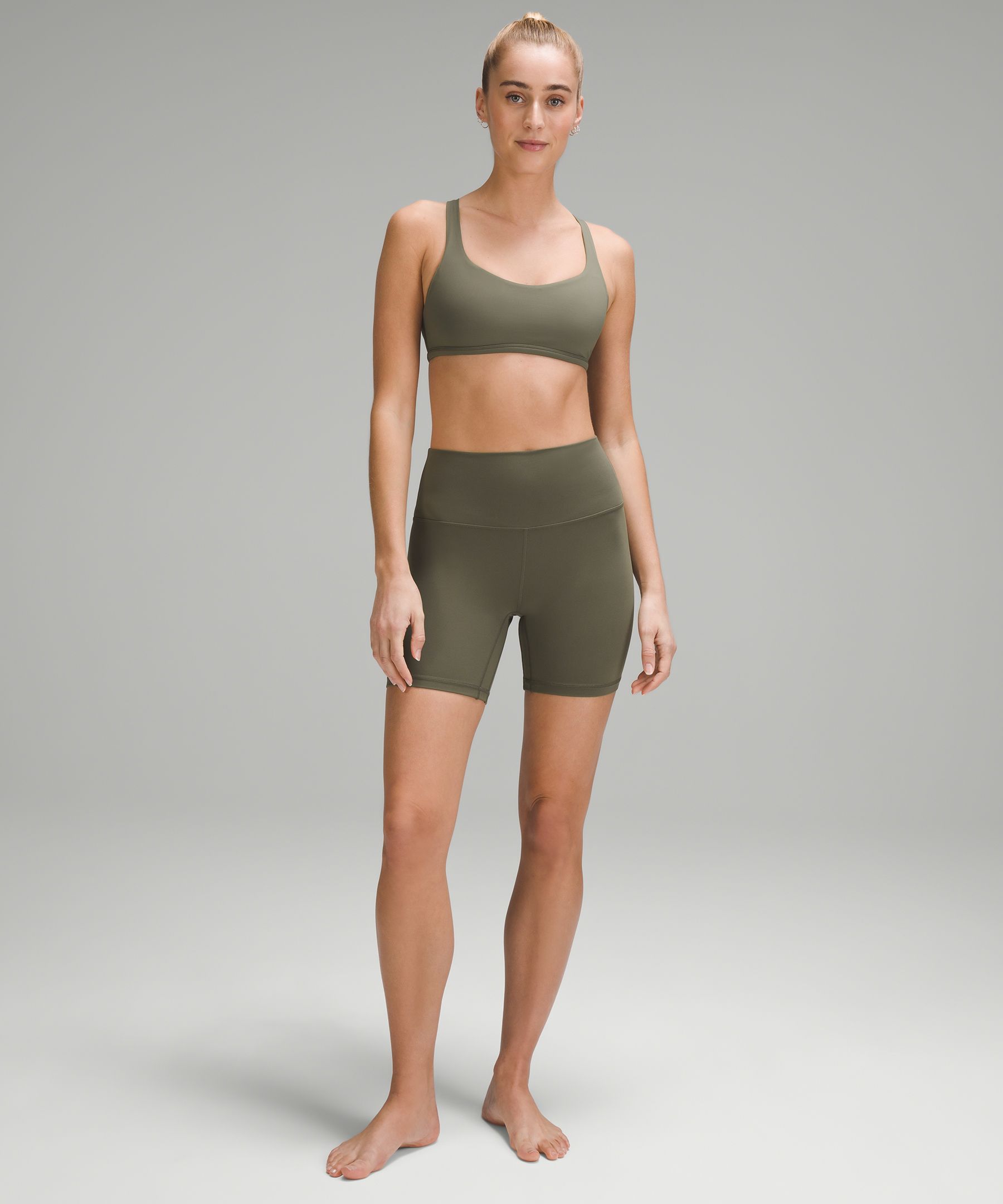 Leg day outfit! Flow Y bra in black (6) and Align shorts hemmed to 5” (6).  : r/lululemon