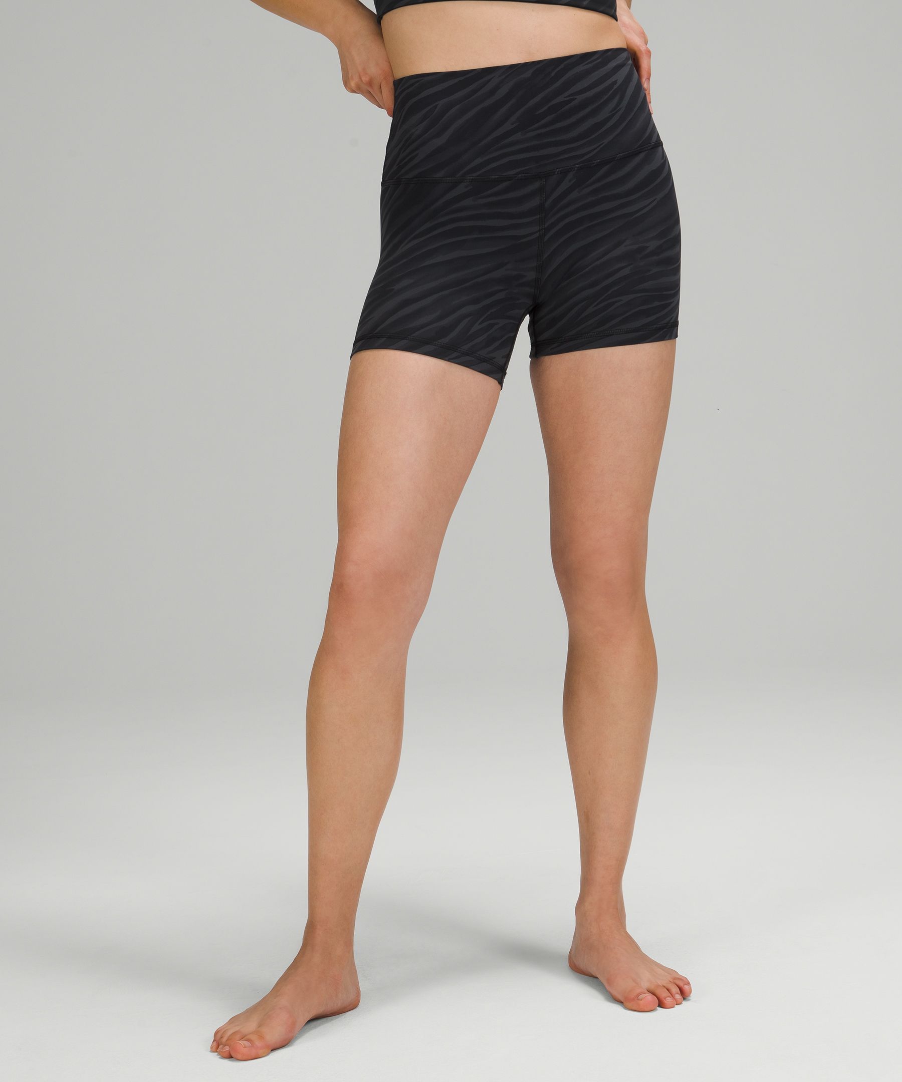 Lululemon Align™ High-rise Shorts 4" In Le Tigre Camo Deep Coal