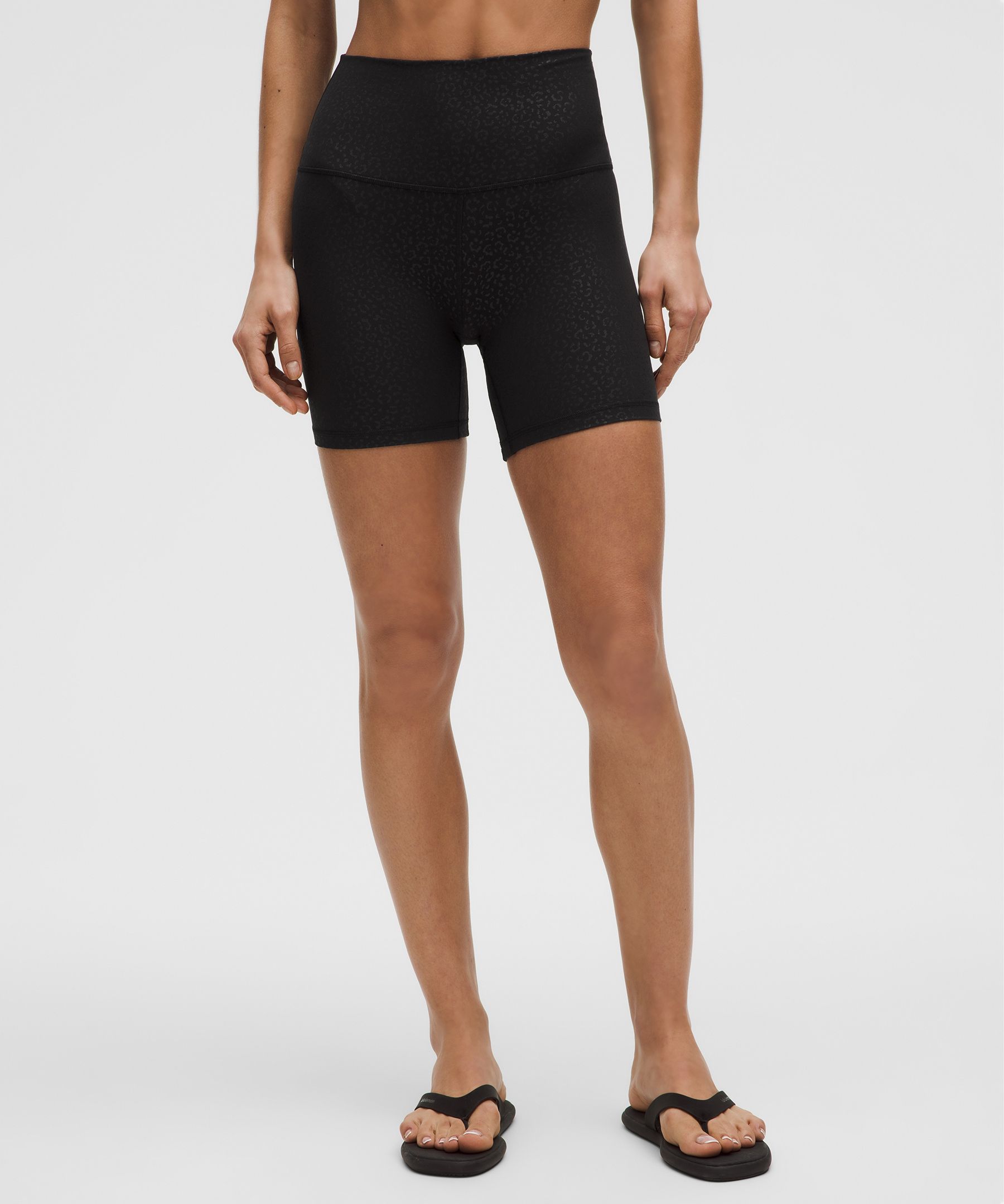 lululemon Align™ High-Rise Short 6" - Leopard Daisy Emboss Black