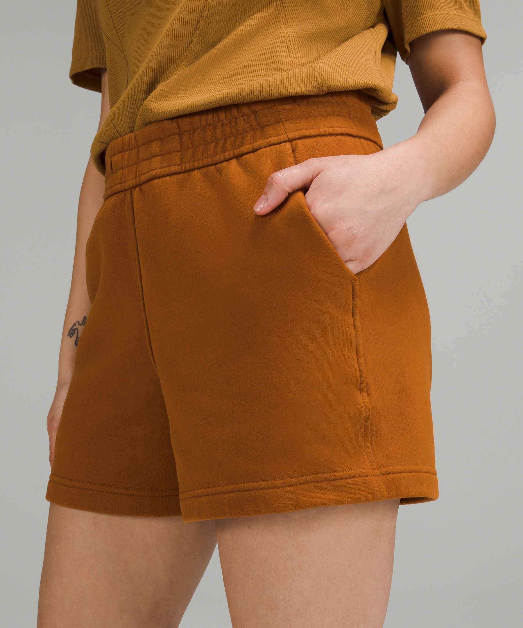 Lululemon Loungeful High-rise Shorts 4 In Butternut Brown