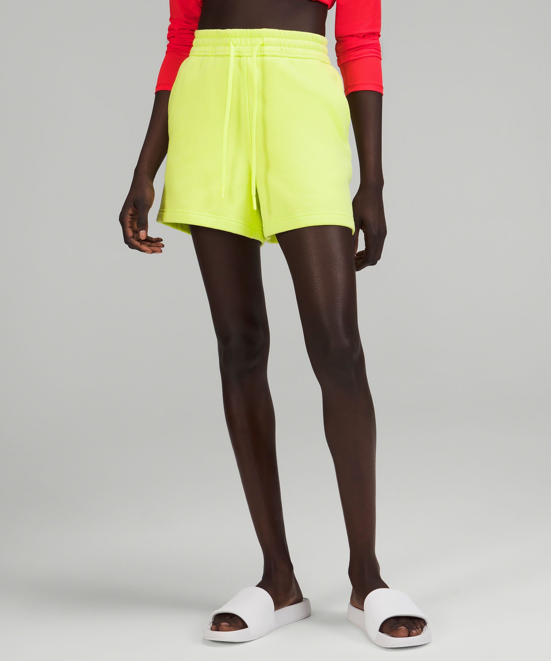 Lululemon Loungeful High-rise Shorts 4" In Electric Lemon