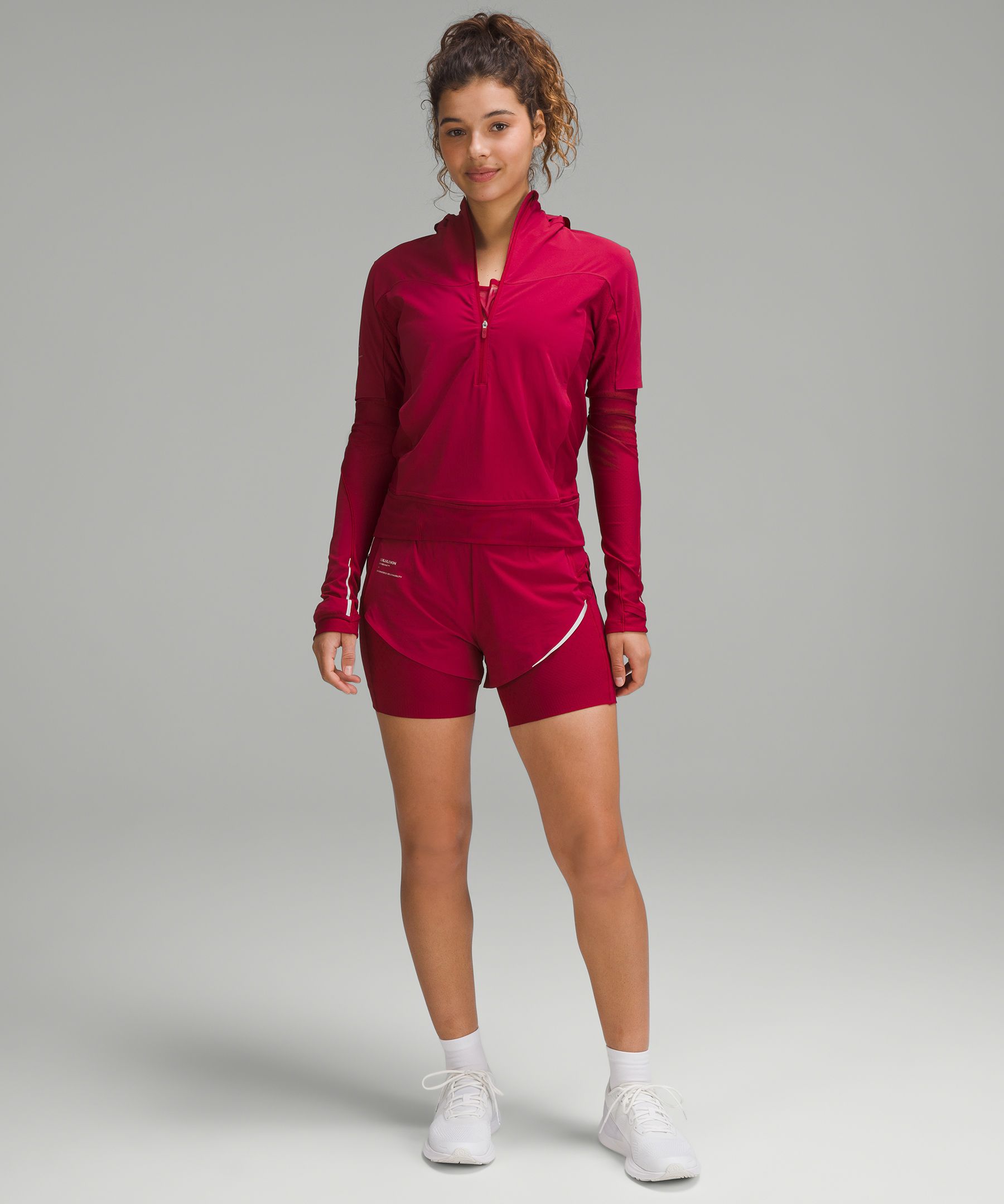 Shop Lululemon Senseknit Composite High-rise Running Shorts