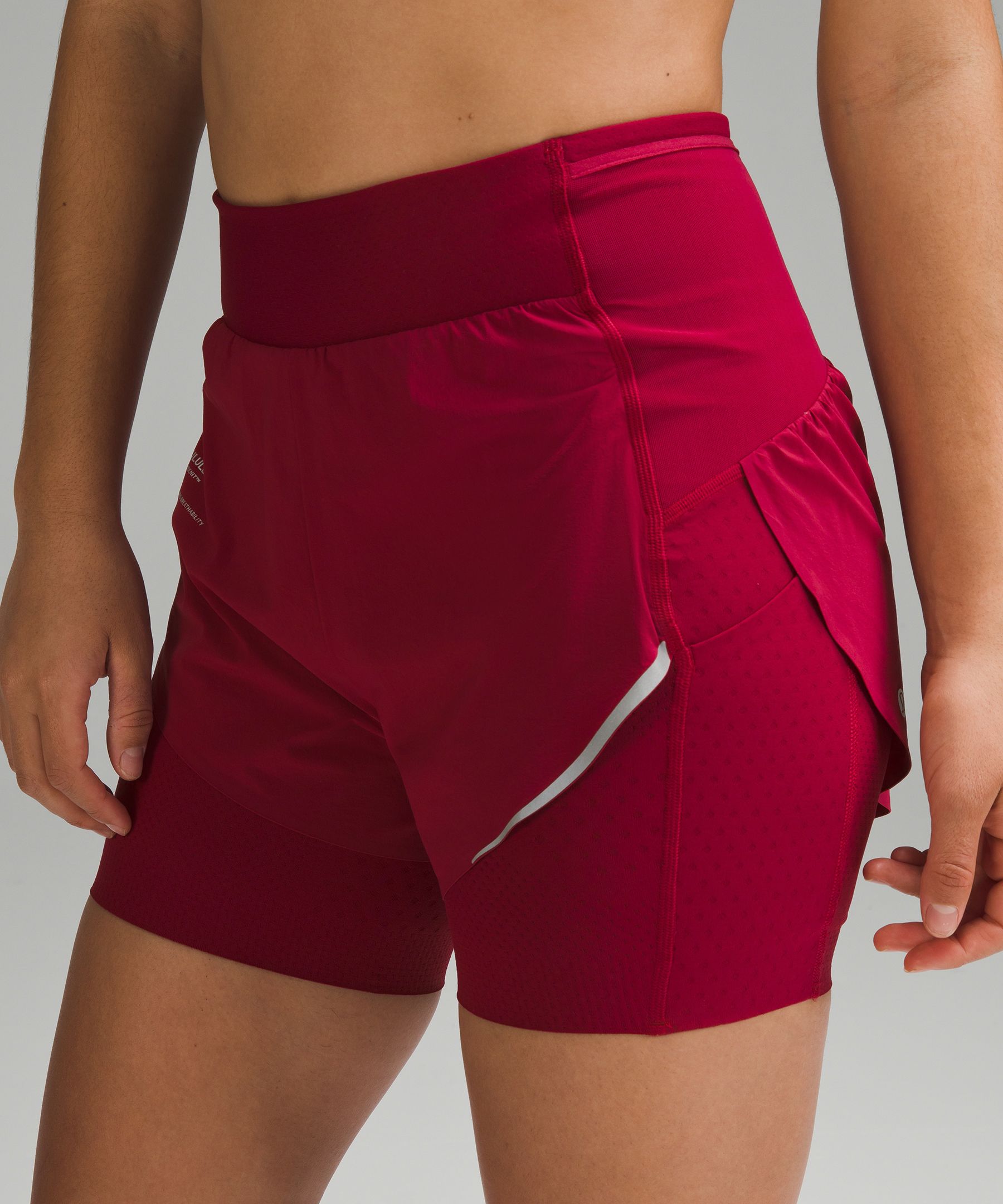 Shop Lululemon Senseknit Composite High-rise Running Shorts