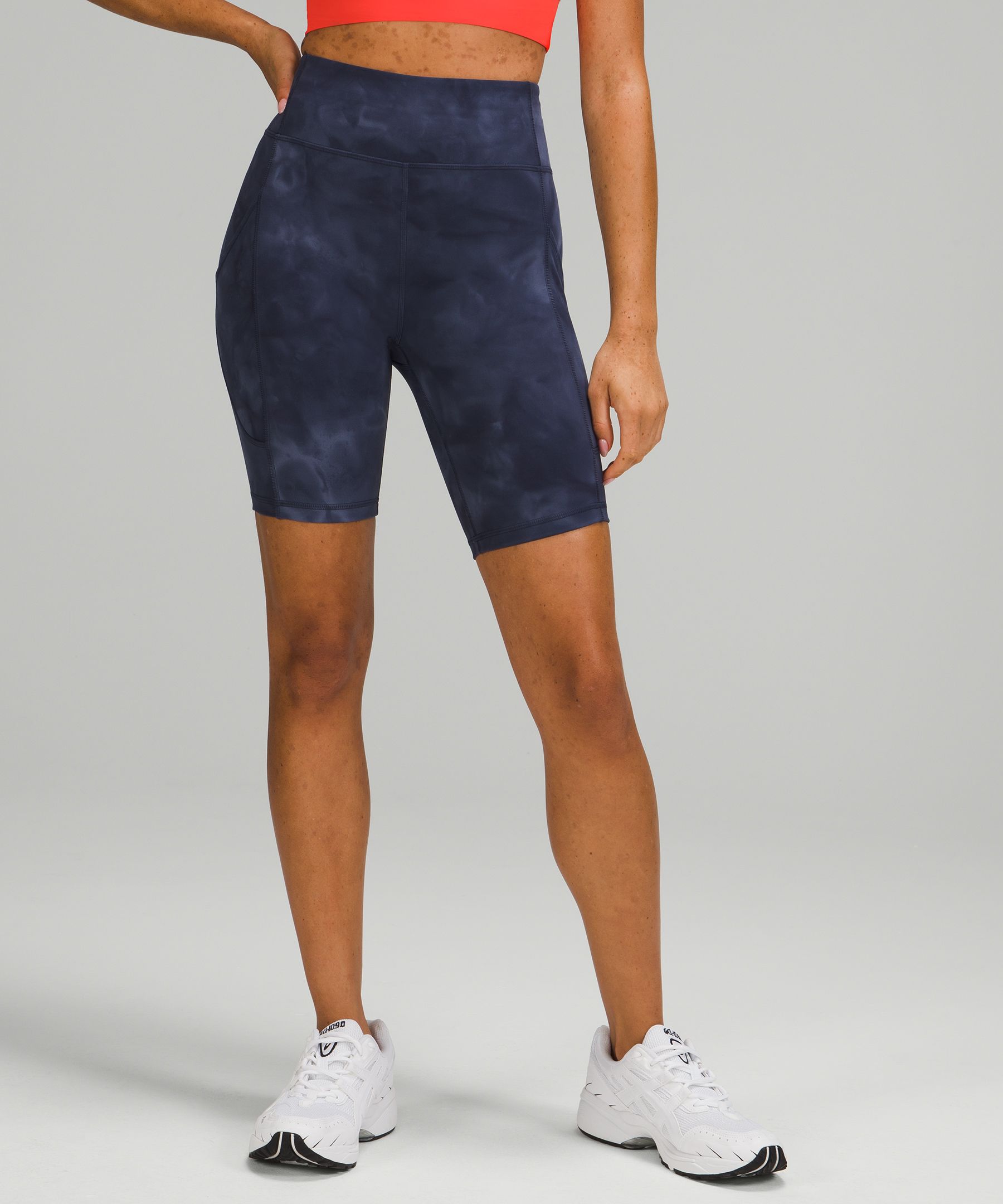 Lululemon Invigorate High-rise Shorts 8" In Diamond Dye Shade Naval Blue