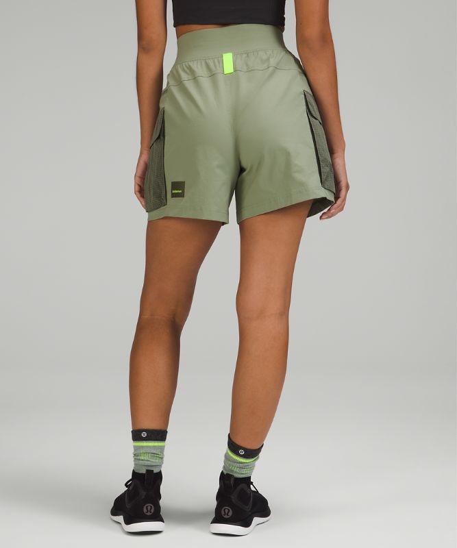Pantalones cortos de senderismo de talle alto y estilo cargo con múltiples bolsillos, 13 cm